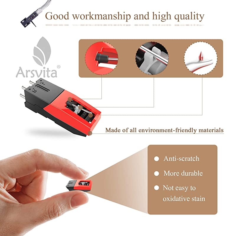 Record Player Cartridge,Diamond Stylus Needles Replacement for Turntable, LP,Phono/Phonograph(2 Pack)