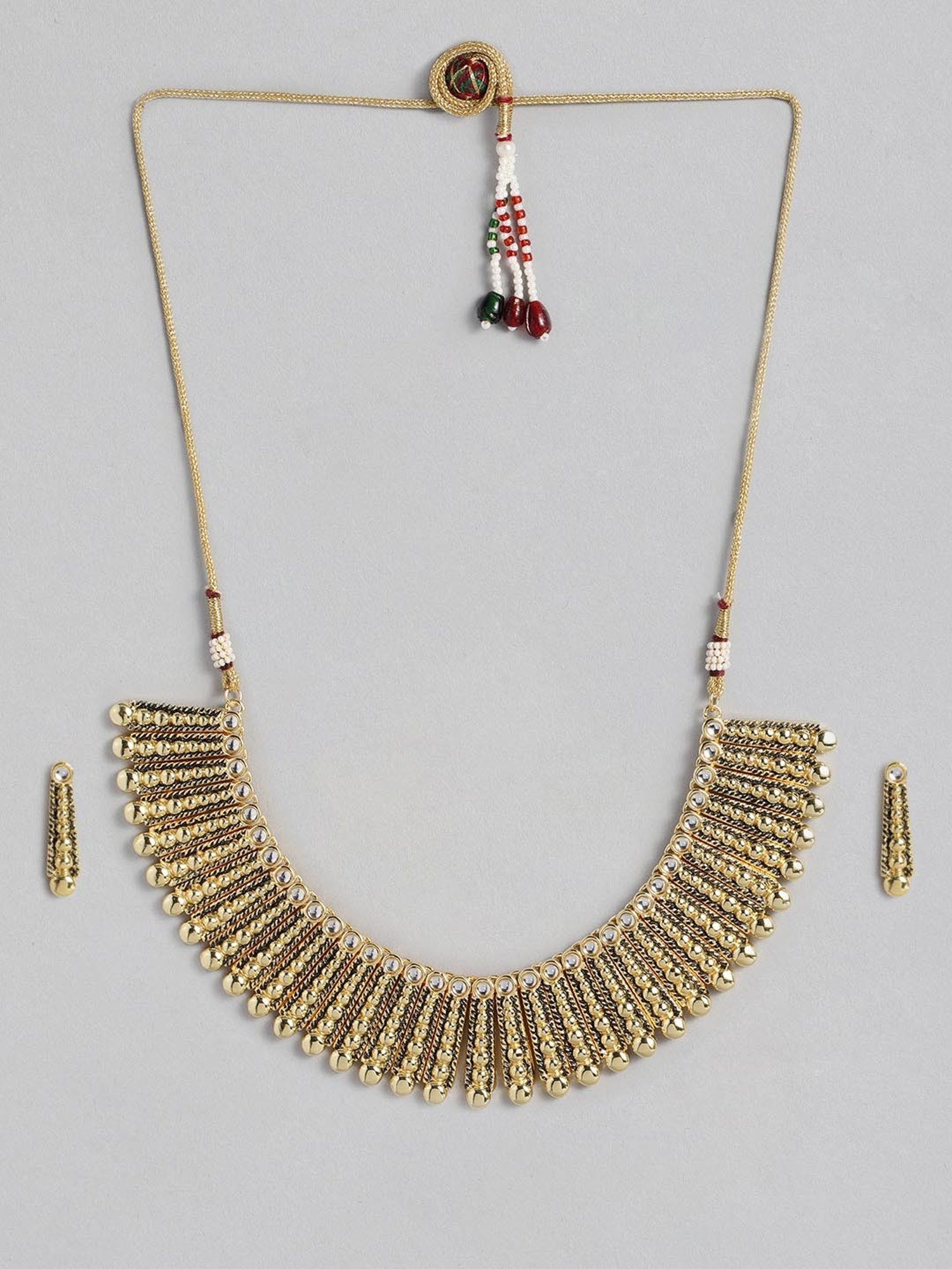 Estele Gold-Plated Traditional Kundan Necklace & Earring Set for Women