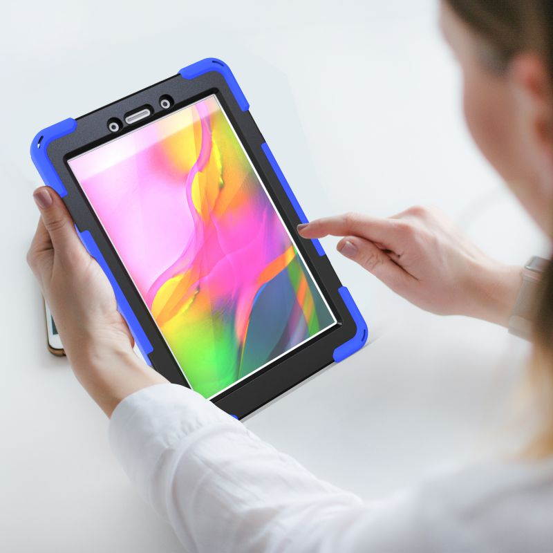 Galaxy Tab A 8.0 T290 Case, Heavy Duty Rugged Shield Case, Shockproof Drop Protection Kickstand Handstrap Shoulderstrap For Samsung Galaxy Tab A 8.0 2019 SM-T290 [Black]