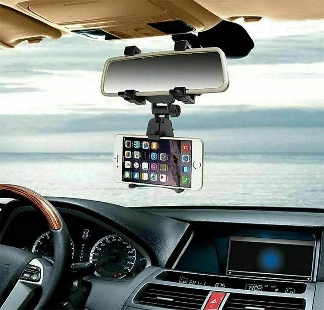 Universal Car Rearview Mirror Mount Phone Holder Stand Cradle For Cell Phone GPS
