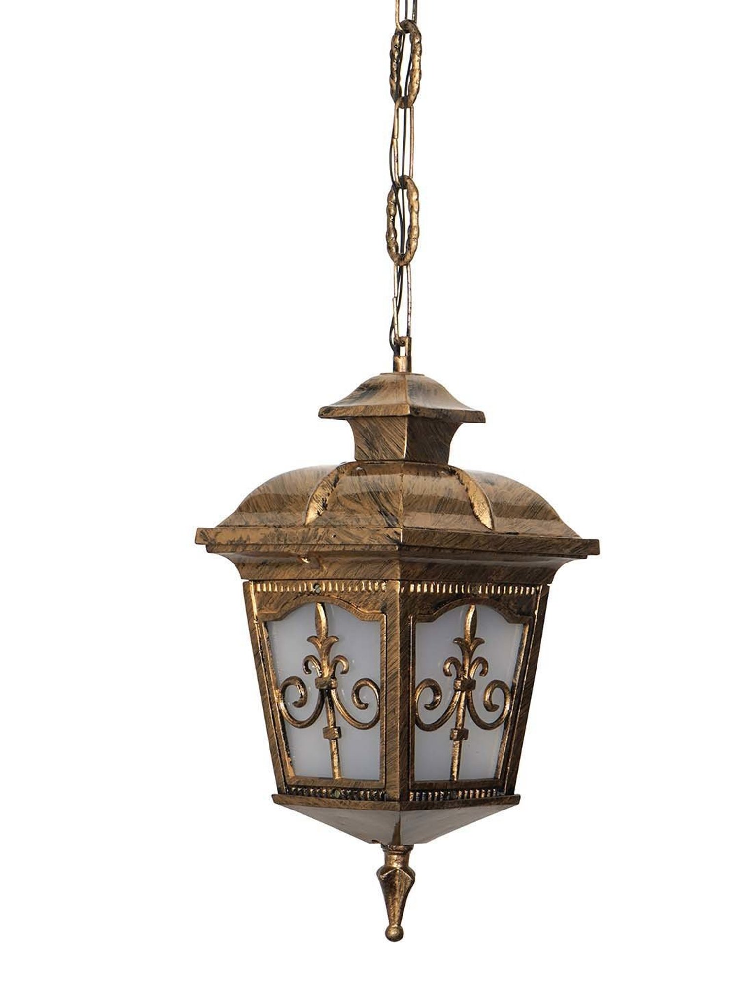 Fos Lighting 'Londonderry' Antique Gold Aluminium Outdoor Hanging Pendant Light - Set of 1