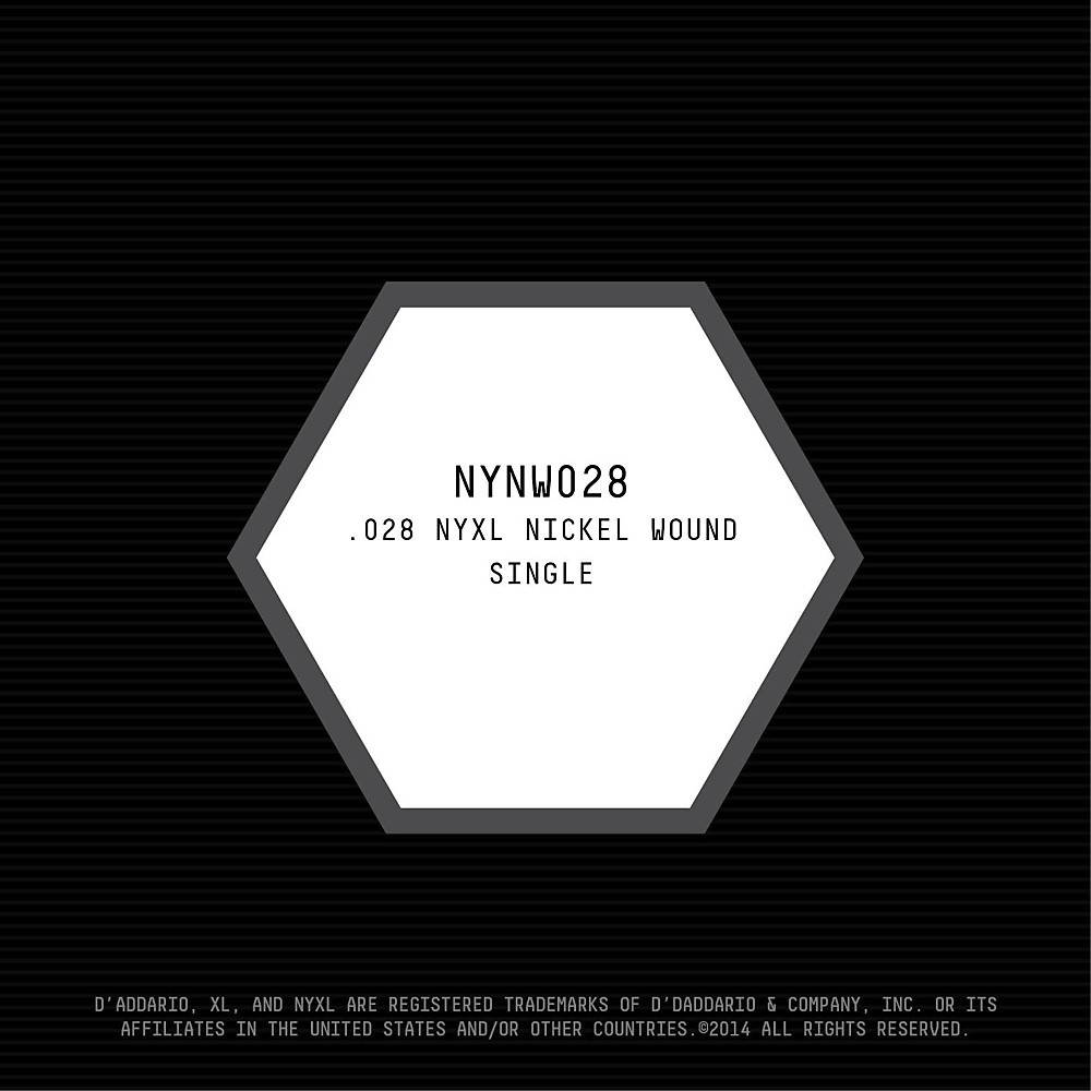 D'Addario NYNW028 NYXL Nickel Wound Electric Guitar Single String, .028