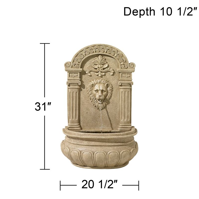 John Timberland Roman Outdoor Wall Water Fountain 31" High Regal Lion Face for Yard Garden Patio Deck Home Entryway