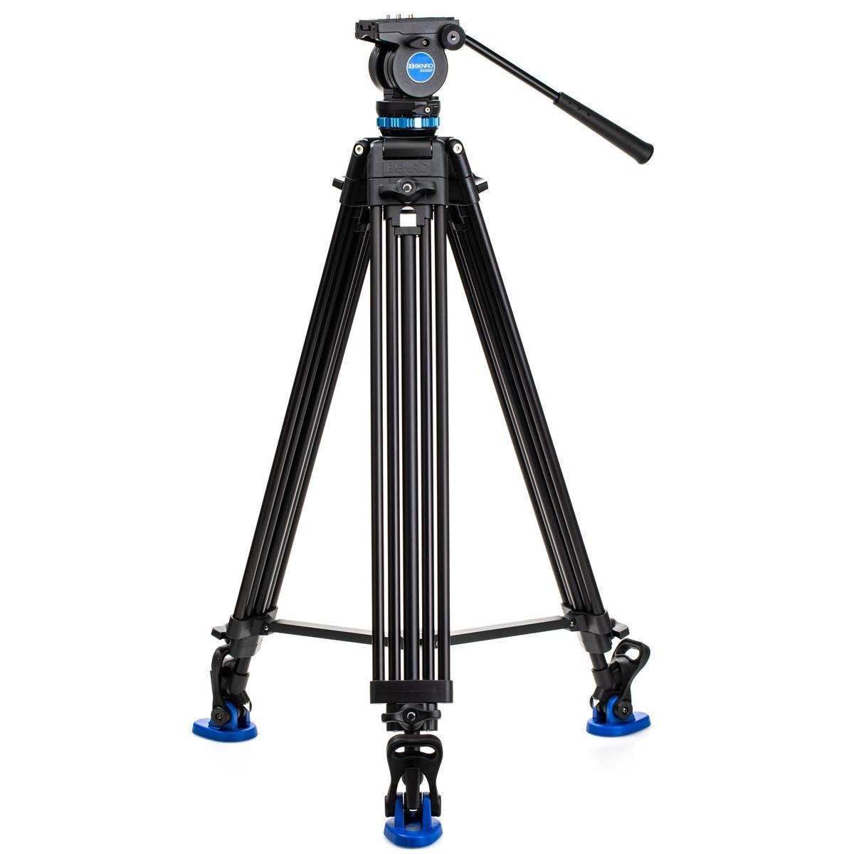 Benro KH25P Video Tripod with Head, 11lb Payload, Continuous Pan Drag, Anti-Rotation Camera Plate (KH26P)