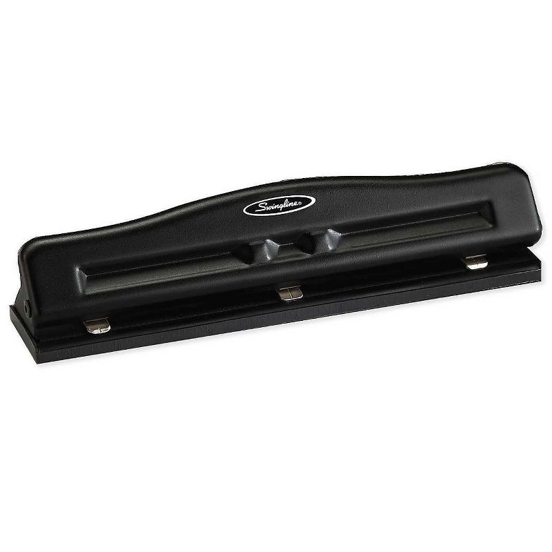 Swingline 11-Sheet Commercial Adjustable Three-Hole Punch 9/32" Holes Black 74020