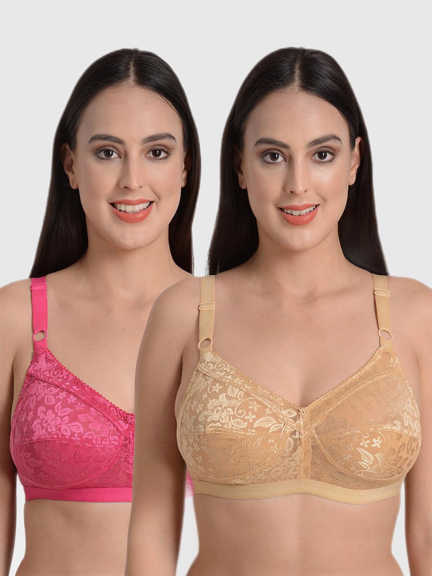 Mod & Shy Multi Lace Print Bra Set