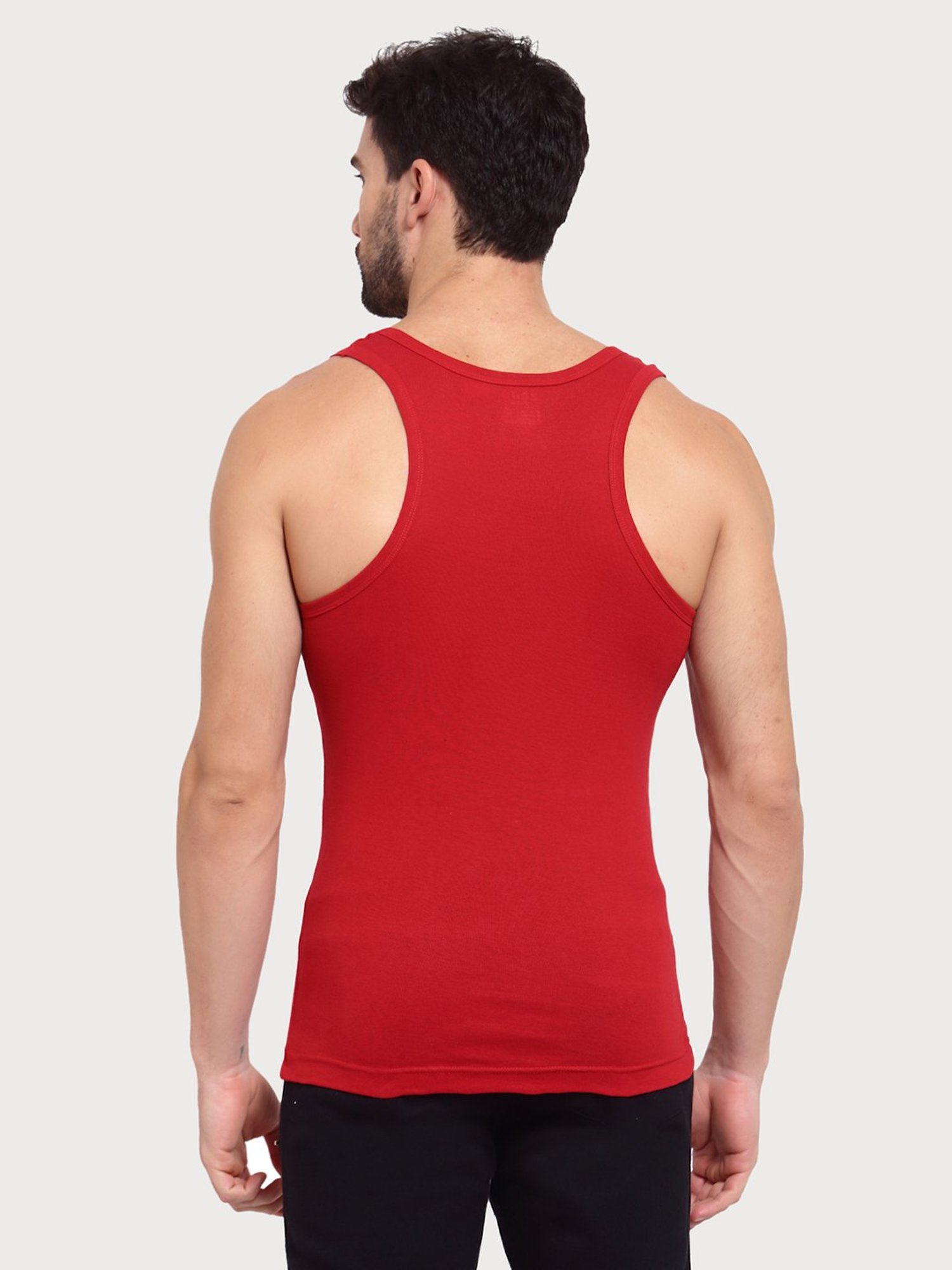 Zoiro Navy Melange & Red Regular Fit Vest - Pack of 2