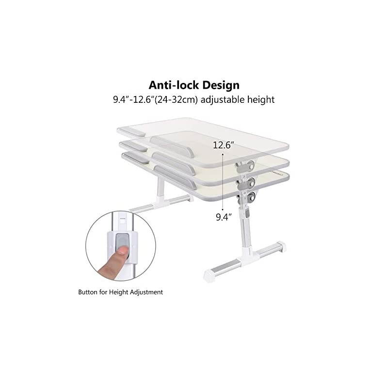 Laptop Bed Tray Table  Adjustable Laptop Bed Stand Portable Standing Table with Foldable Legs Foldable Lap Tablet Table for Sofa Couch Floor Medium Size