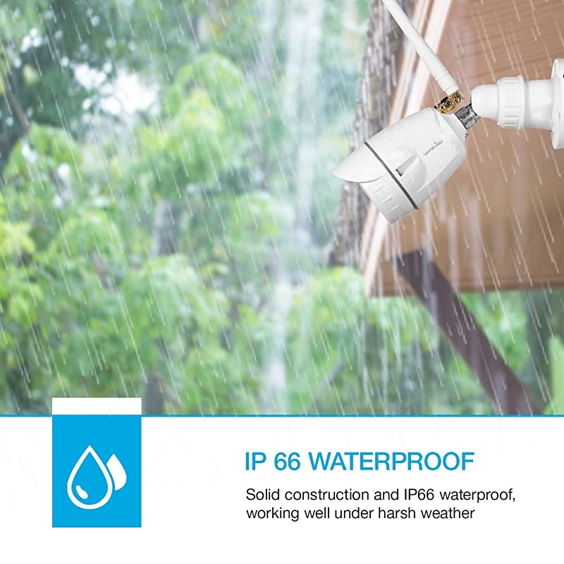 Outdoor Security Camera  1080P Wireless WiFi Home Surveillance Waterproof Camera with Night Vision Motion Detection Remote Access Compatible with AlexaW4 White