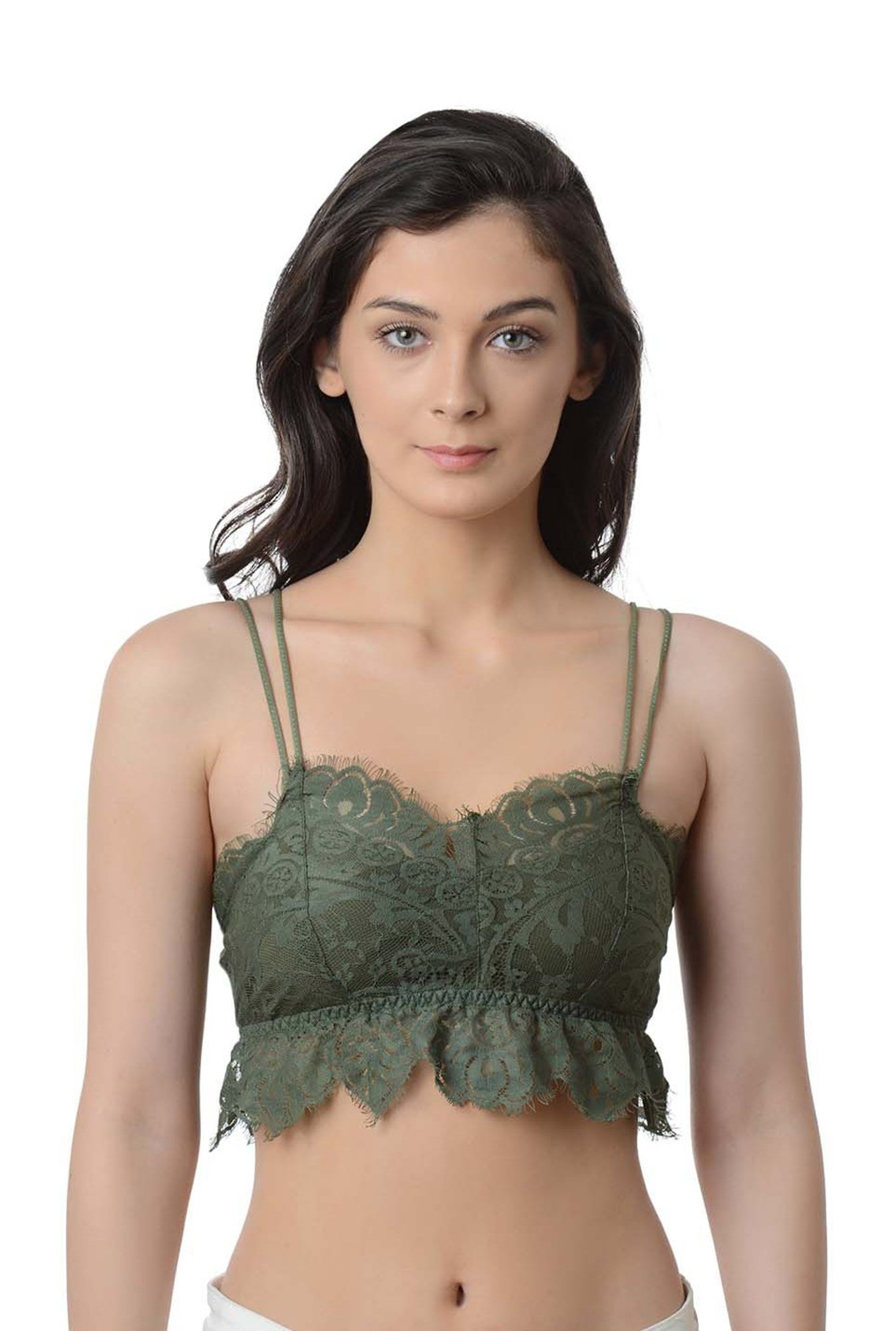 Da Intimo Olive Green Non Wired Non Padded Bralette