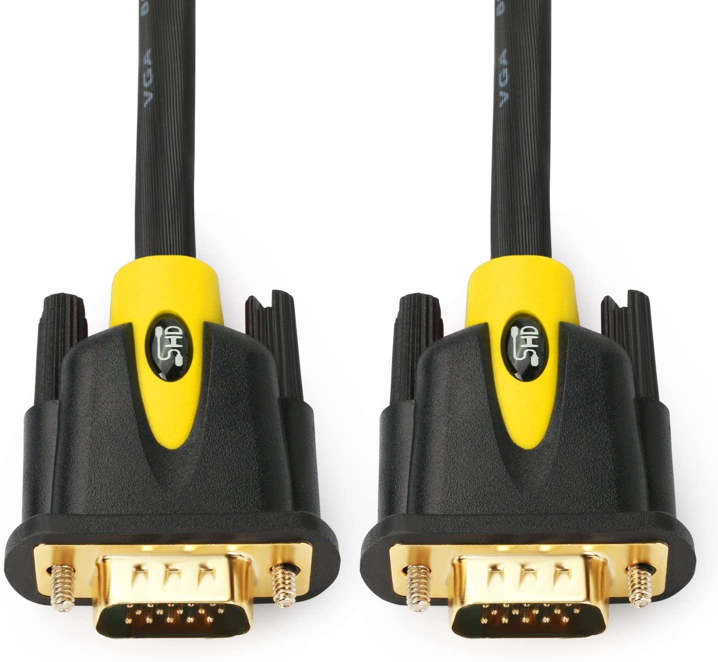 VGA Cable 3FeetSHD VGA to VGA Monitor Cable HD15 SVGA for PC Laptop TV Projector Black and Yellow Color