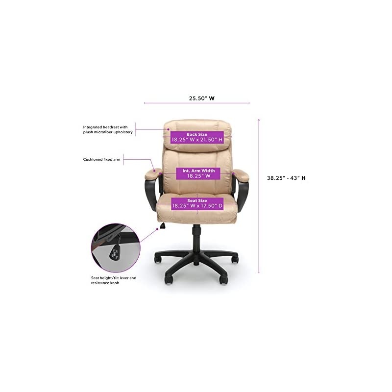 ESS Collection Plush Microfiber Office Chair, in Tan (ESS-3082-TAN)