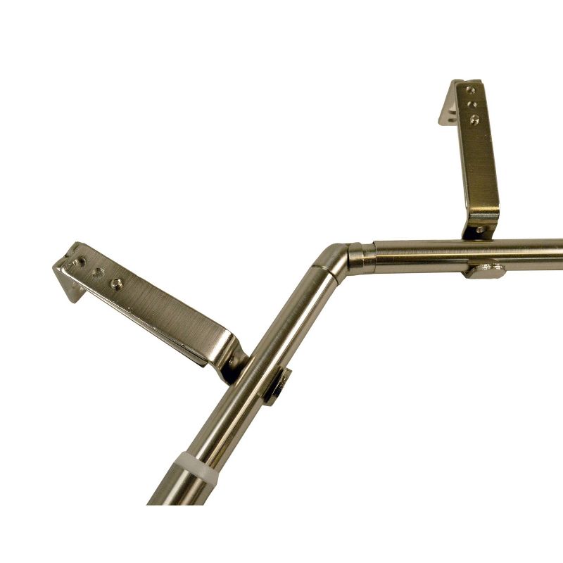 43"-78" Bay Window Rod Set Brushed Nickel - Versailles Home Fashions