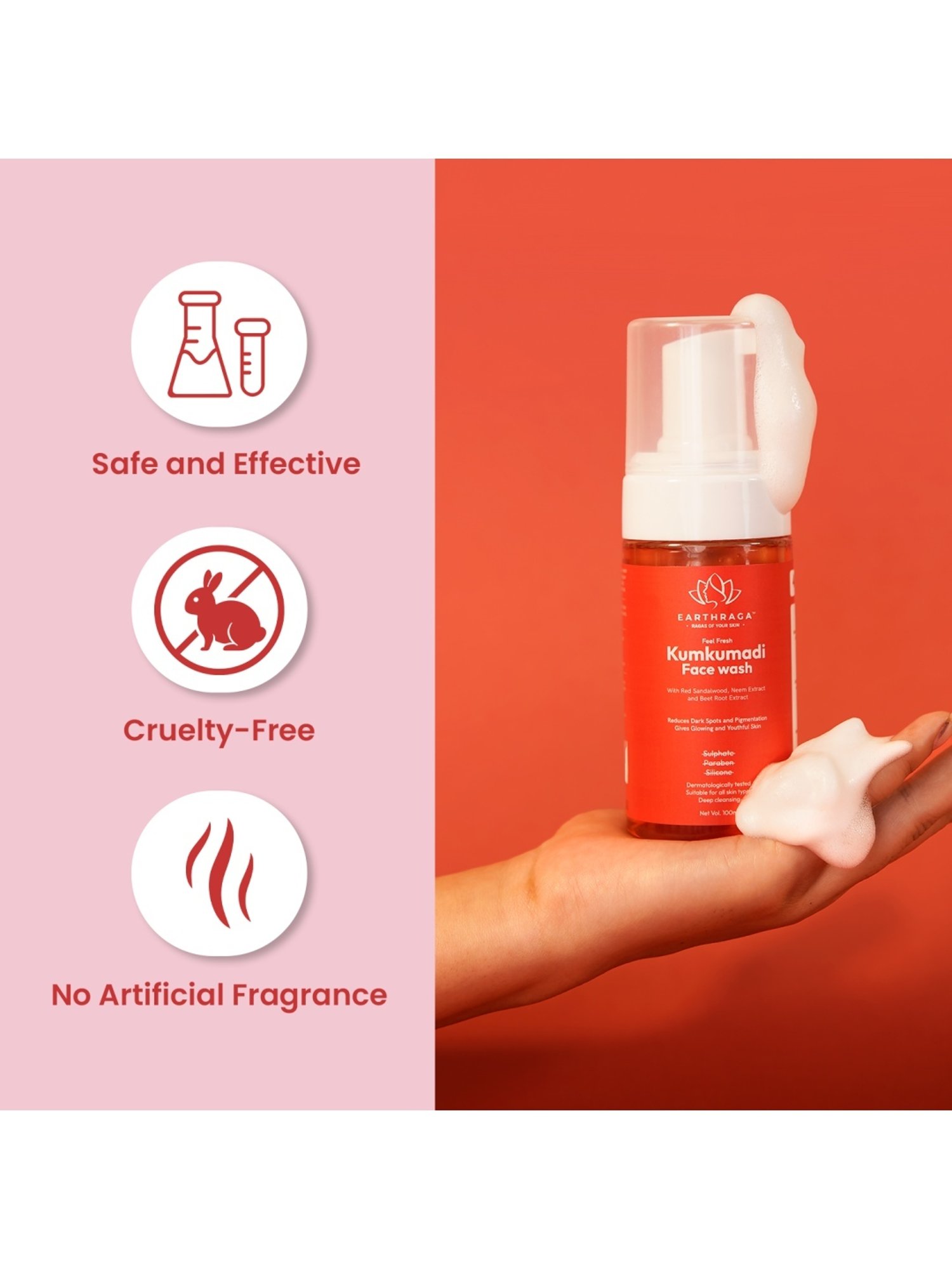 Earthraga Feel Fresh Kumkumadi Face Wash - 100 ml