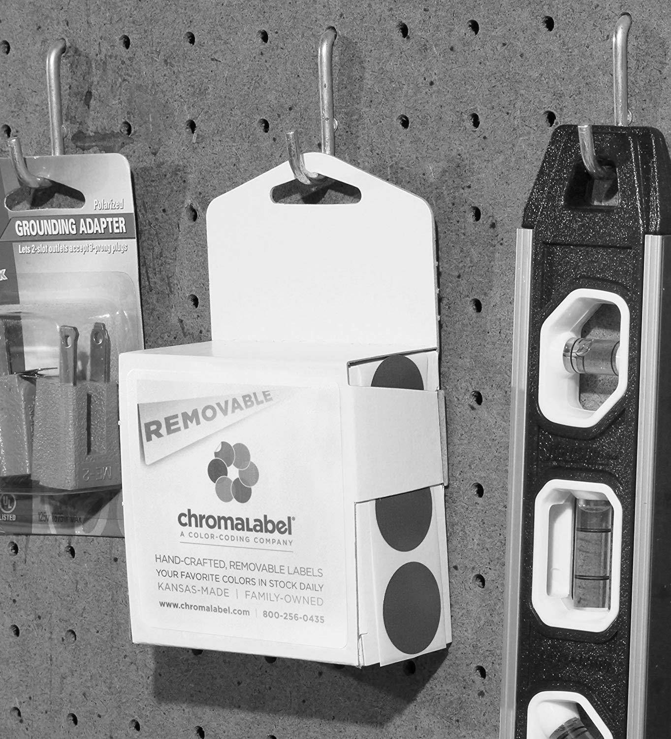 ChromaLabel 1 inch Removable Color-Code Dot Labels | 1,000/Dispenser Box (Yellow)