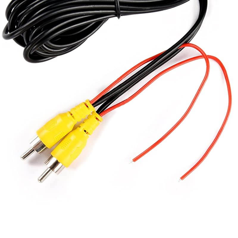 up Camera RCA Video Cable, Reverse Rear View Parking Camera Video Cable with Detection Wire (6 Meters)