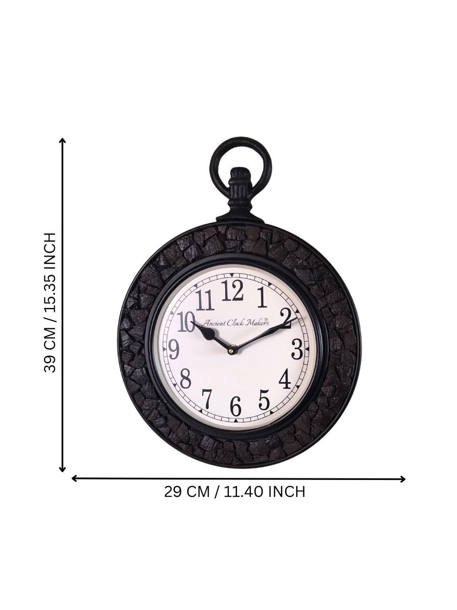 Ancient Clock Makers Round Black Wood Wall Clock