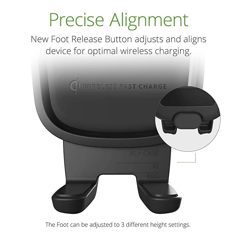 Wireless Car Charger Easy One Touch Wireless 2 Qi Charging CD Slot + Air Vent Combo Phone Mount for iPhone, Samsung Galaxy, Huawei, LG, Smartphones