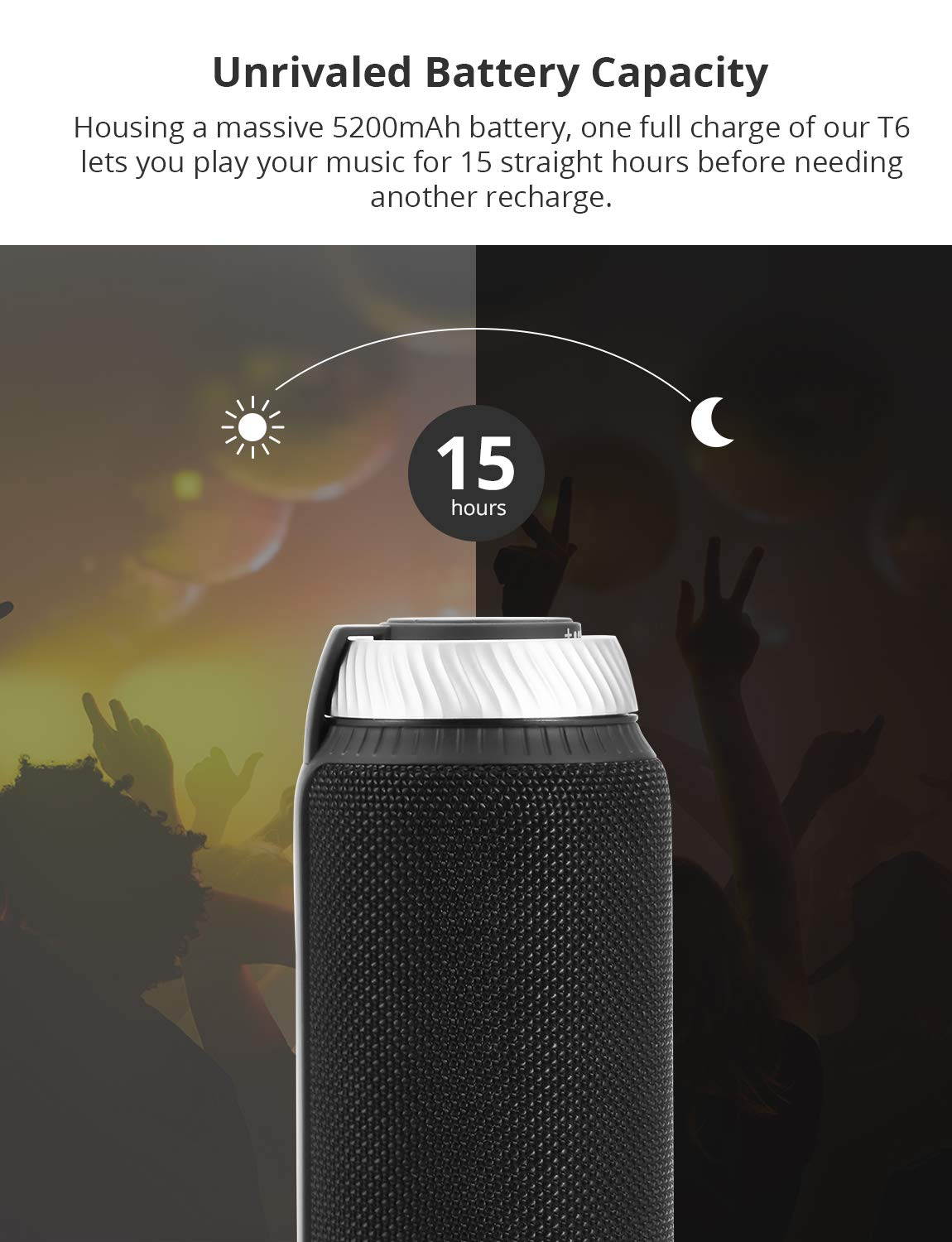 Portable Bluetooth Speaker with Superior Stereo Sound, Tronsmart T6 25W Dual-Driver 15-Hour Playtime Wireless Speaker with Deep Bass, Hands-Free Calling, Perfect for Home, Outdoors