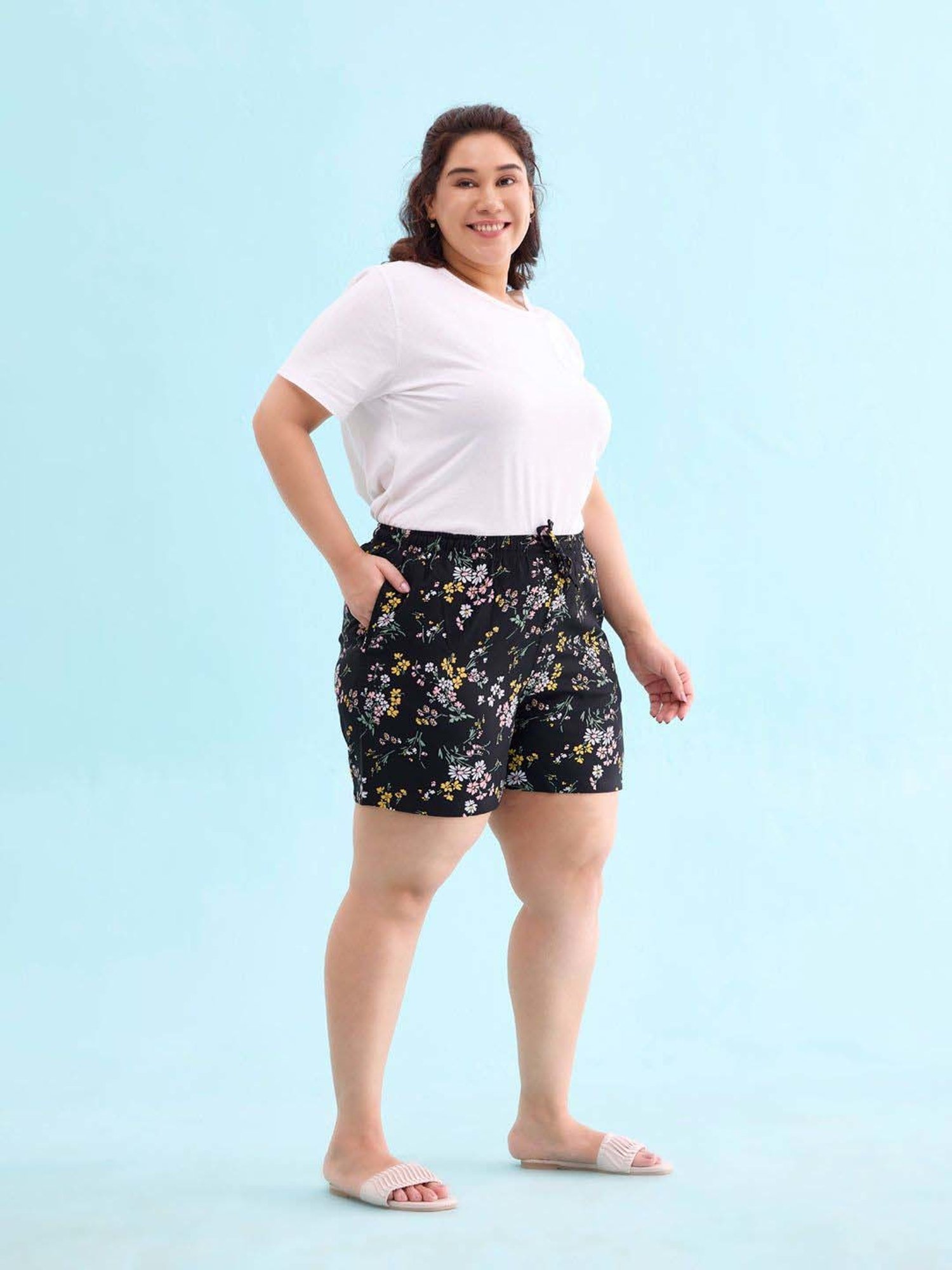 Go Colors! Black Printed Shorts