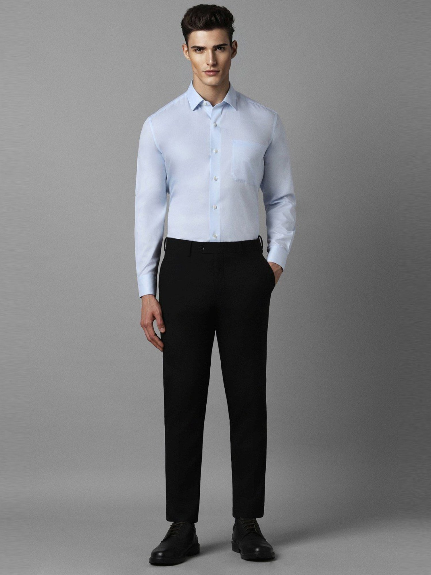 Luxure By Louis Philippe Blue Cotton Regular Fit Shirt