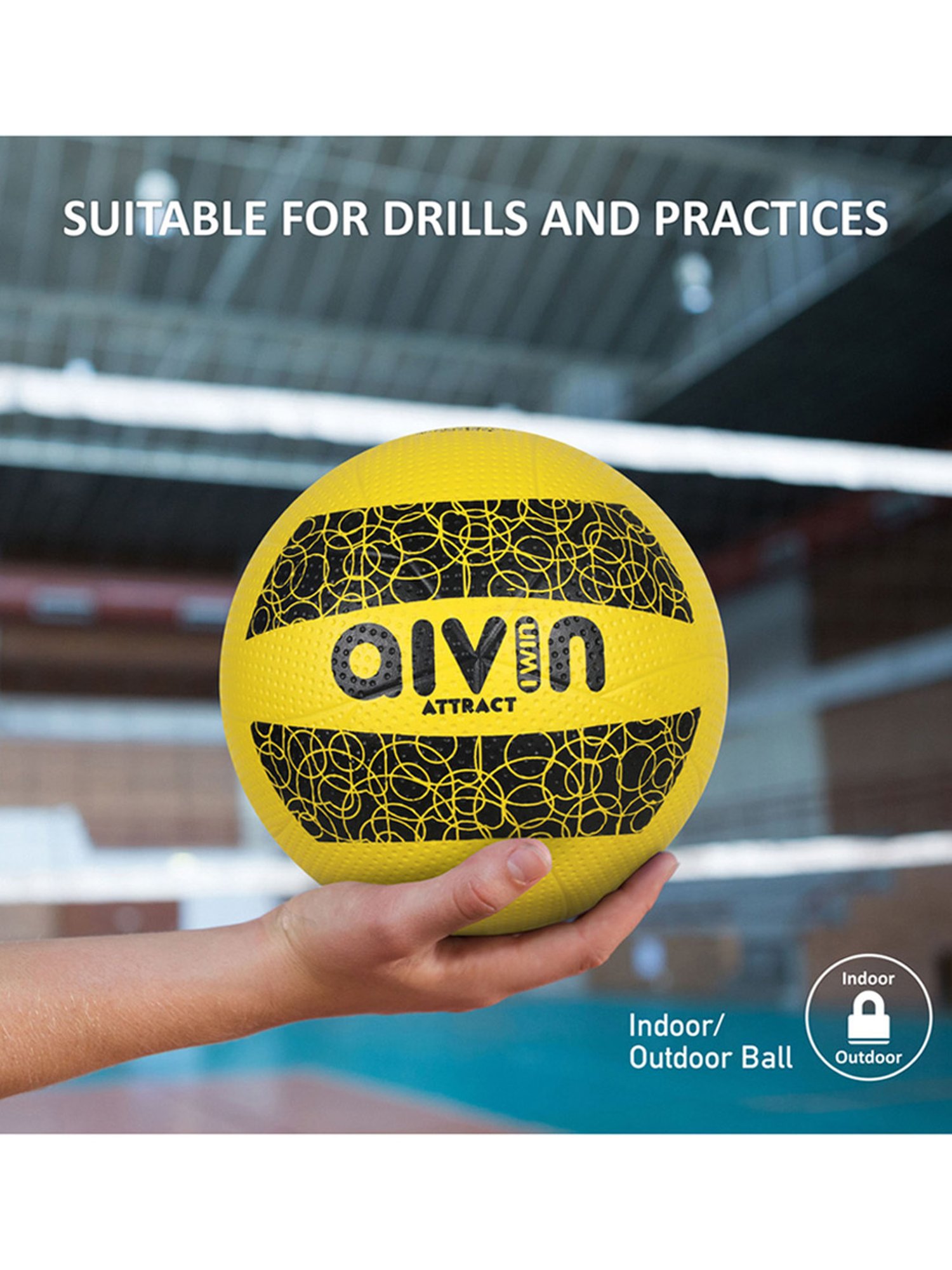 AIVIN Attract Volleyball (Yellow) Size - 4