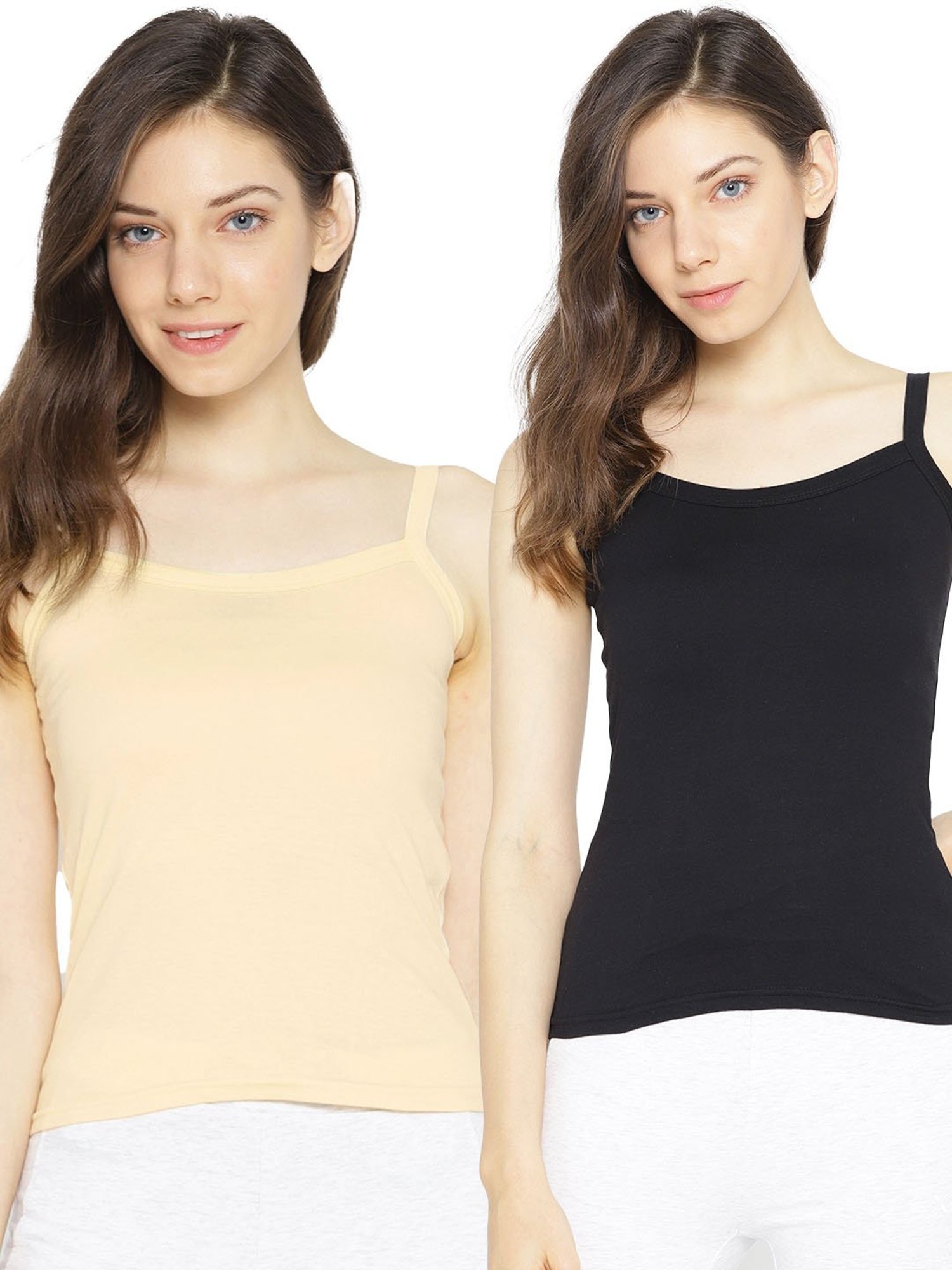 Lady Lyka Multicolor Cotton Camisole (Pack Of 2)