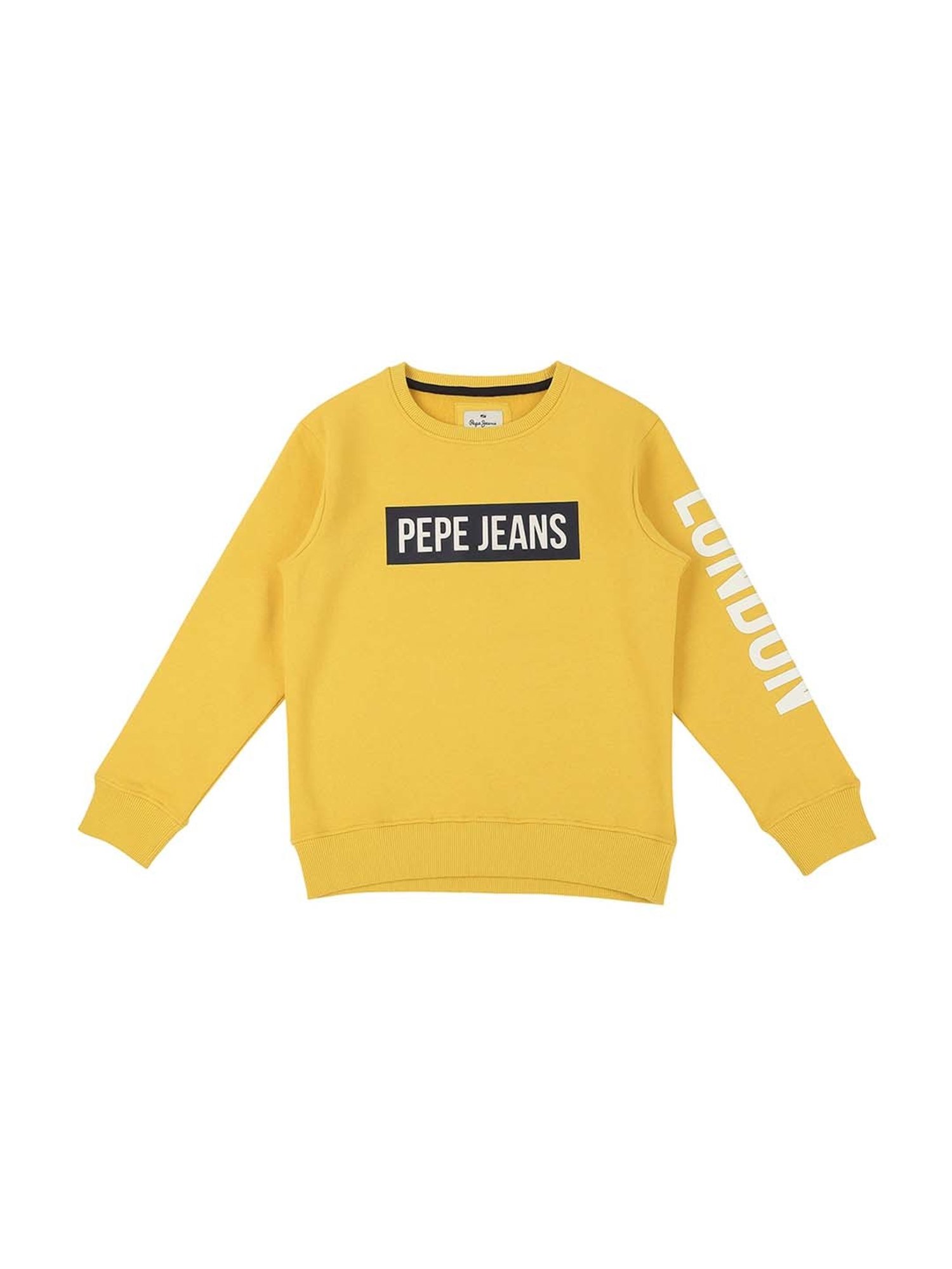 Pepe Jeans Kids Yellow Graphic Full Sleeves Sweatshirt