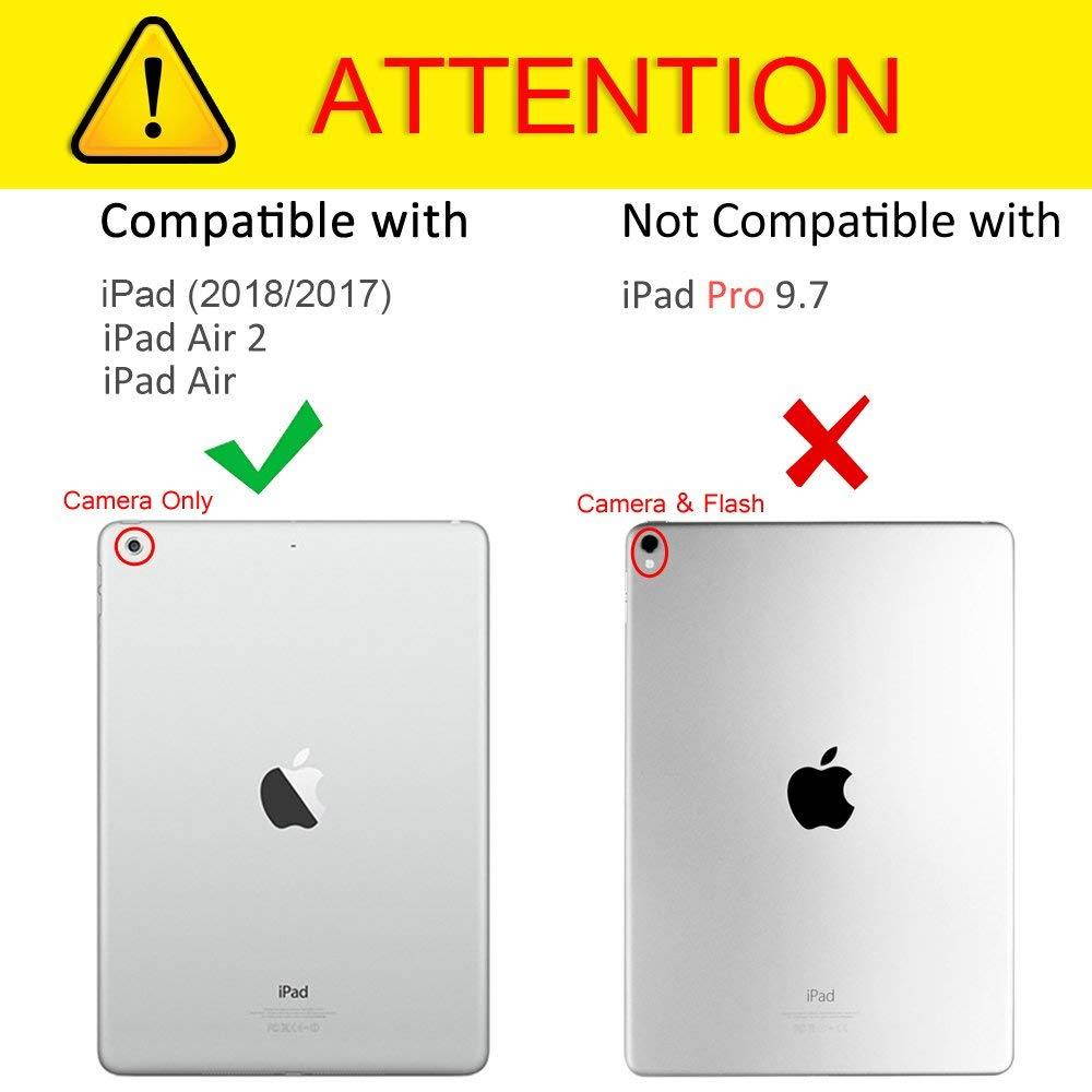 Fintie iPad 9.7 2018 / 2017, iPad Air 2, iPad Air Case - [Corner Protection] Premium Vegan Leather Folio Stand Cover, Auto Wake / Sleep for Apple iPad 6th / 5th Gen, iPad Air 1 / 2, Indigo Dreams