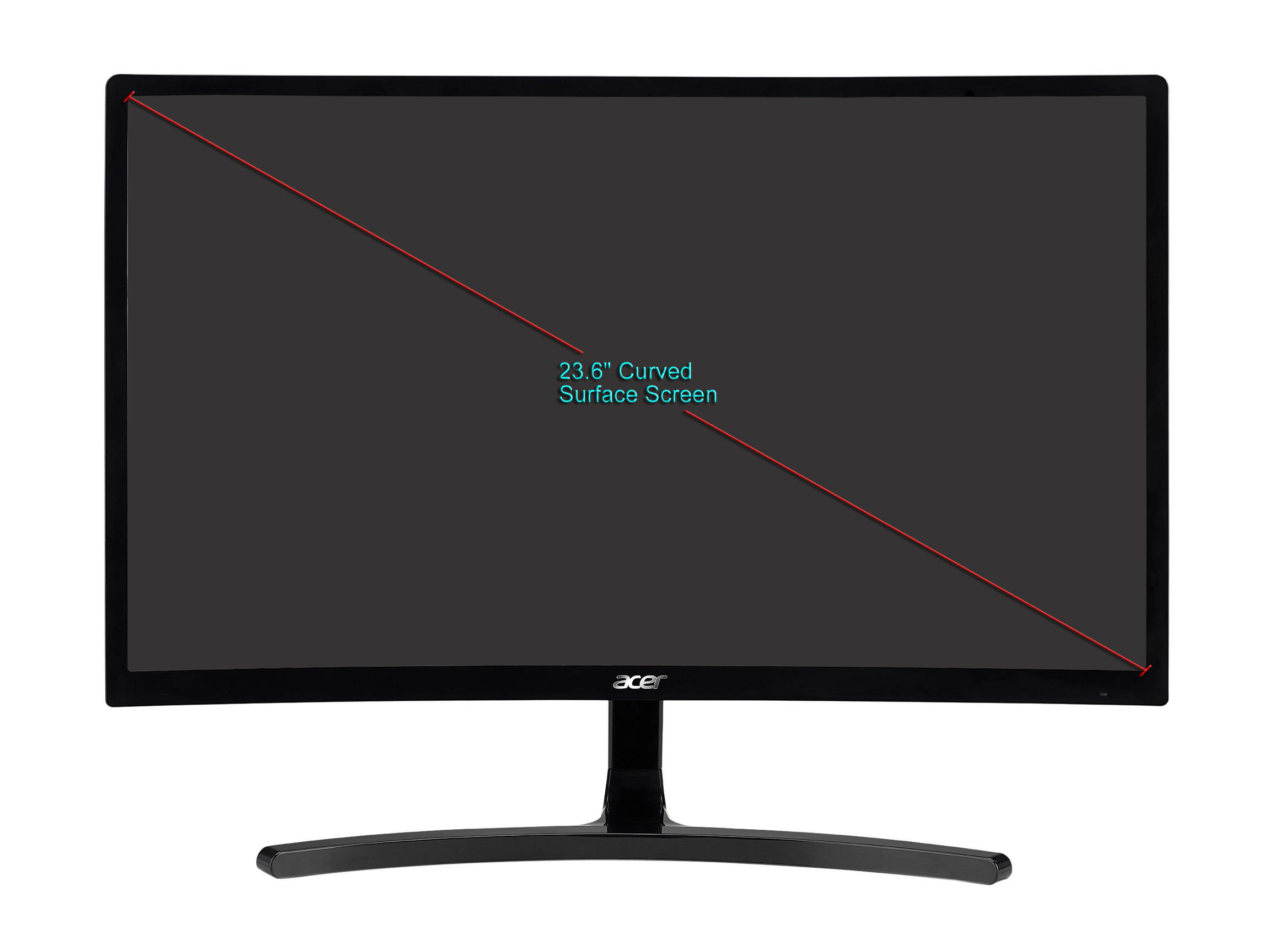 Acer ED242QR Abidpx 24" Full HD 1920 x 1080 144Hz DVI HDMI DisplayPort AMD FreeSync Technology Widescreen Backlit LED Curved Gaming Monitor