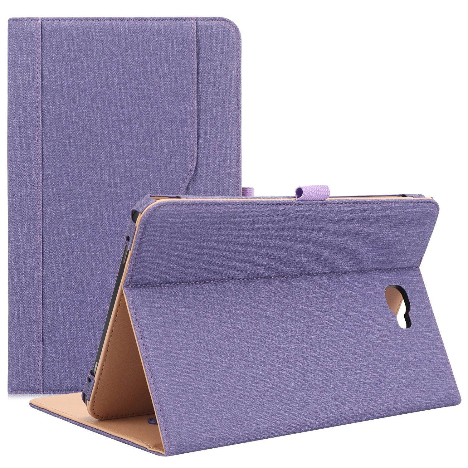 ProCase Samsung Galaxy Tab A 10.1 Case - Stand Folio Case Cover for Galaxy Tab A 10.1" Tablet SM-T580 T585 T587 (NO S Pen Version), with Multiple Viewing Angles, Document Card Pocket -Purple