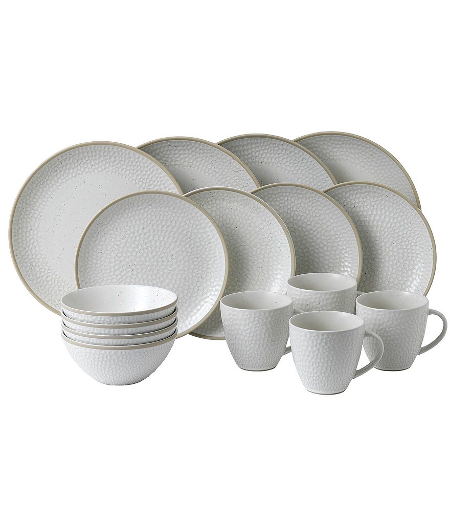 Gordon Ramsay Maze Grill Hammer White 16-Piece Dinnerware Set