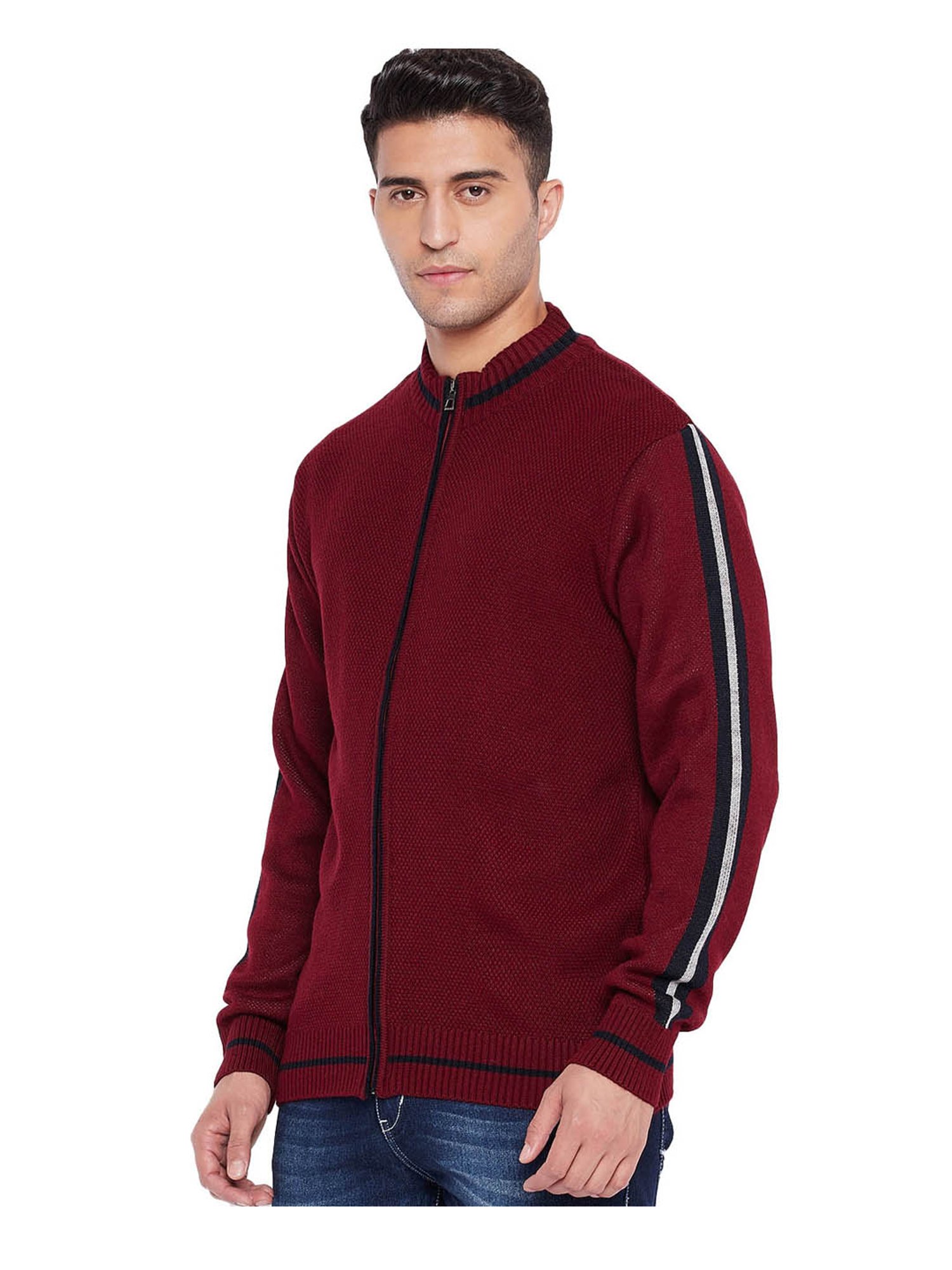 Cantabil Maroon Regular Fit Sweater