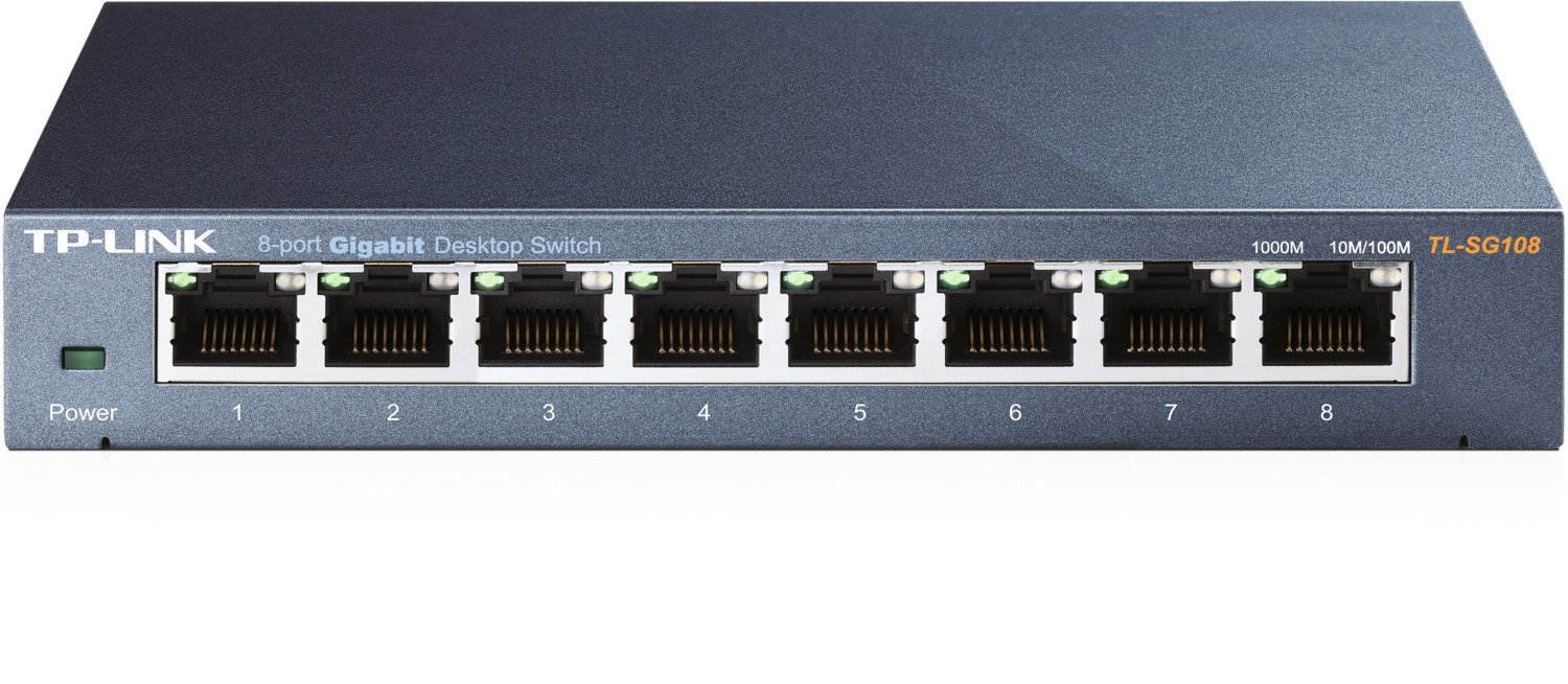 TP-Link 8 Port Gigabit Ethernet Network Switch | Ethernet Splitter | Sturdy Metal w/ Shielded Ports | Plug-and-Play | Traffic Optimization | 8 x 10/100/1000 Mbps Gigabit auto-negotiation,Ethernet Hub