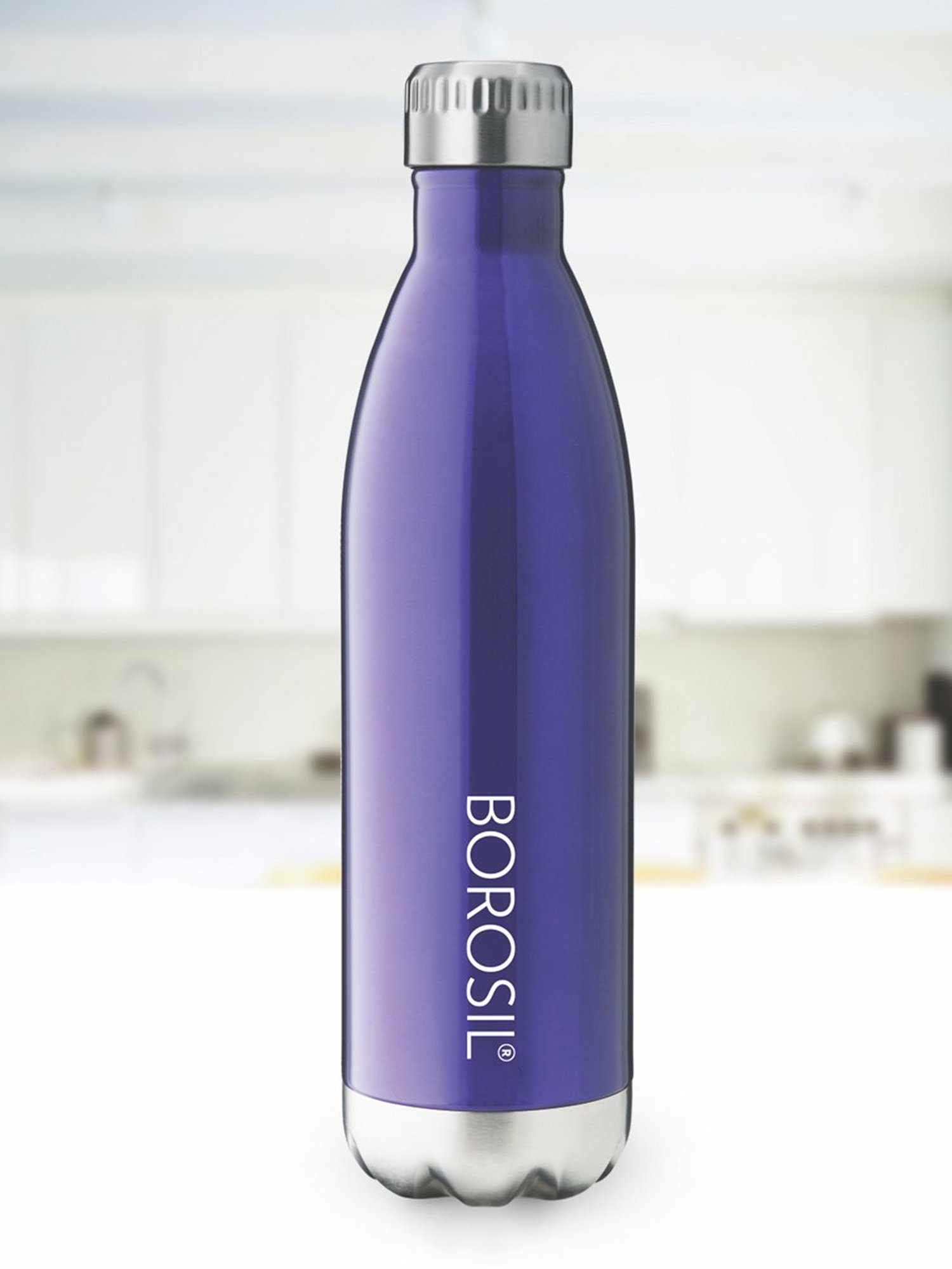 Borosil Blue Stainless Steel Hydra Bolt Trans Vacuum Insulated Flask Water Bottle - 1L