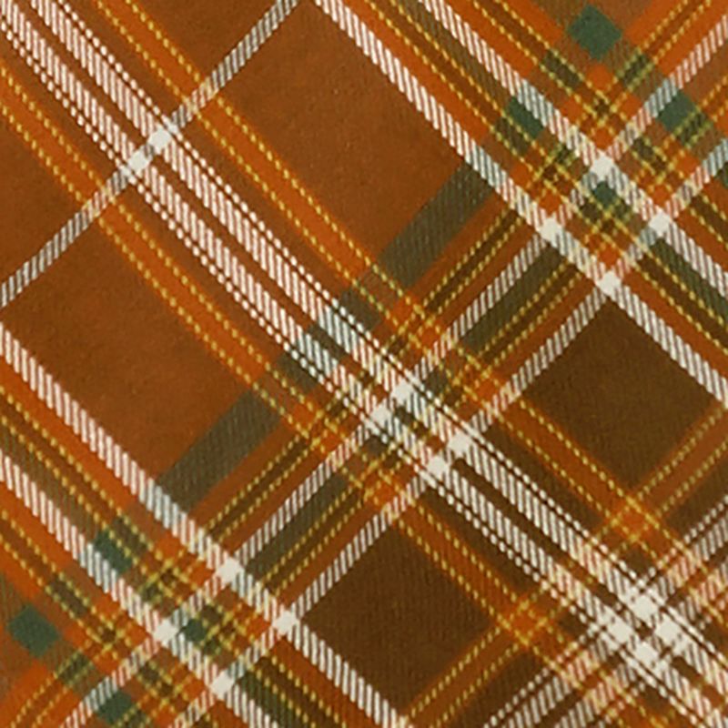 Loden Plaid Fall Printed Napkins, Set of 8 - 17" x 17" - Orange/Green - Elrene Home Fashions