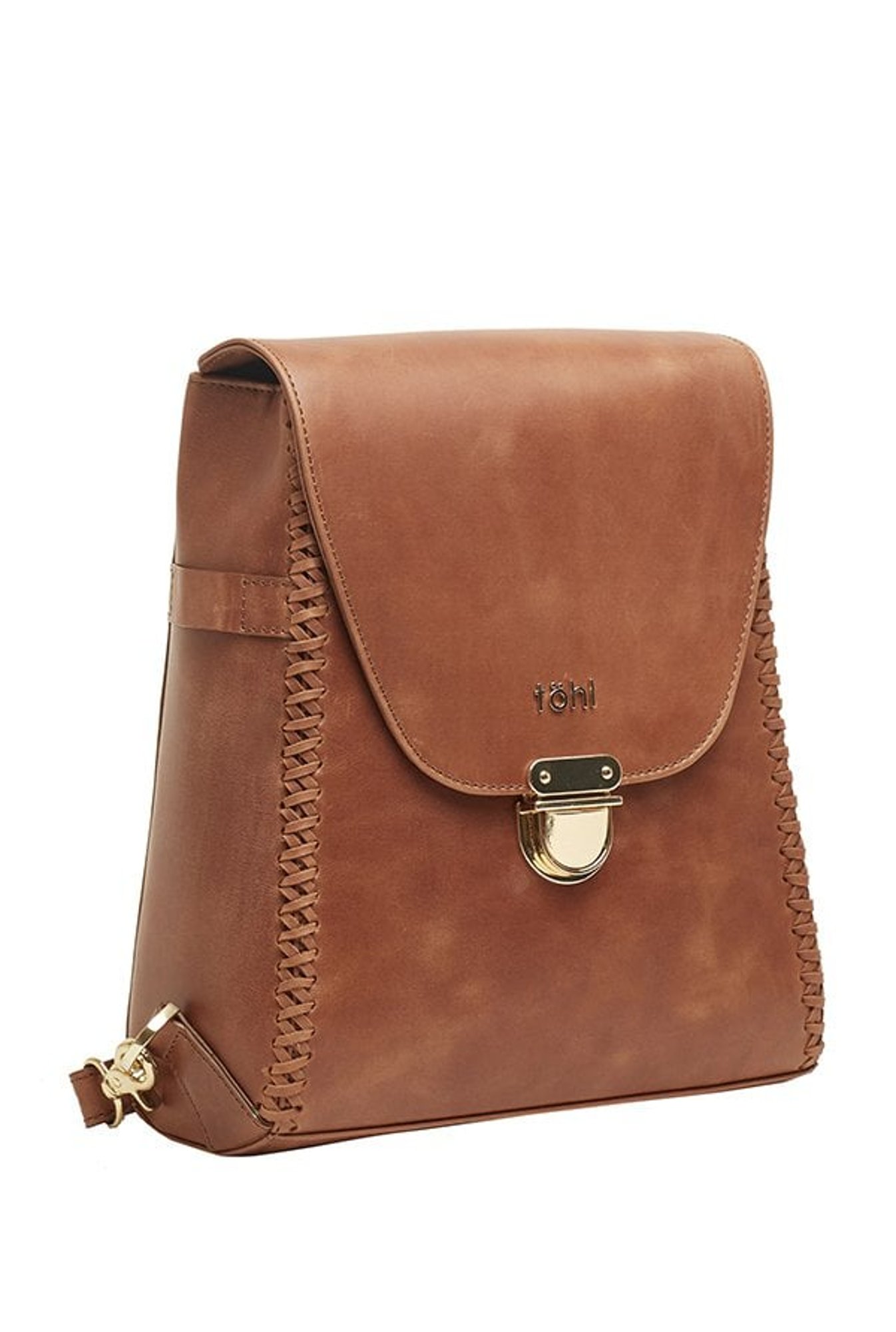 Tohl Tan Distressed Leather Backpack