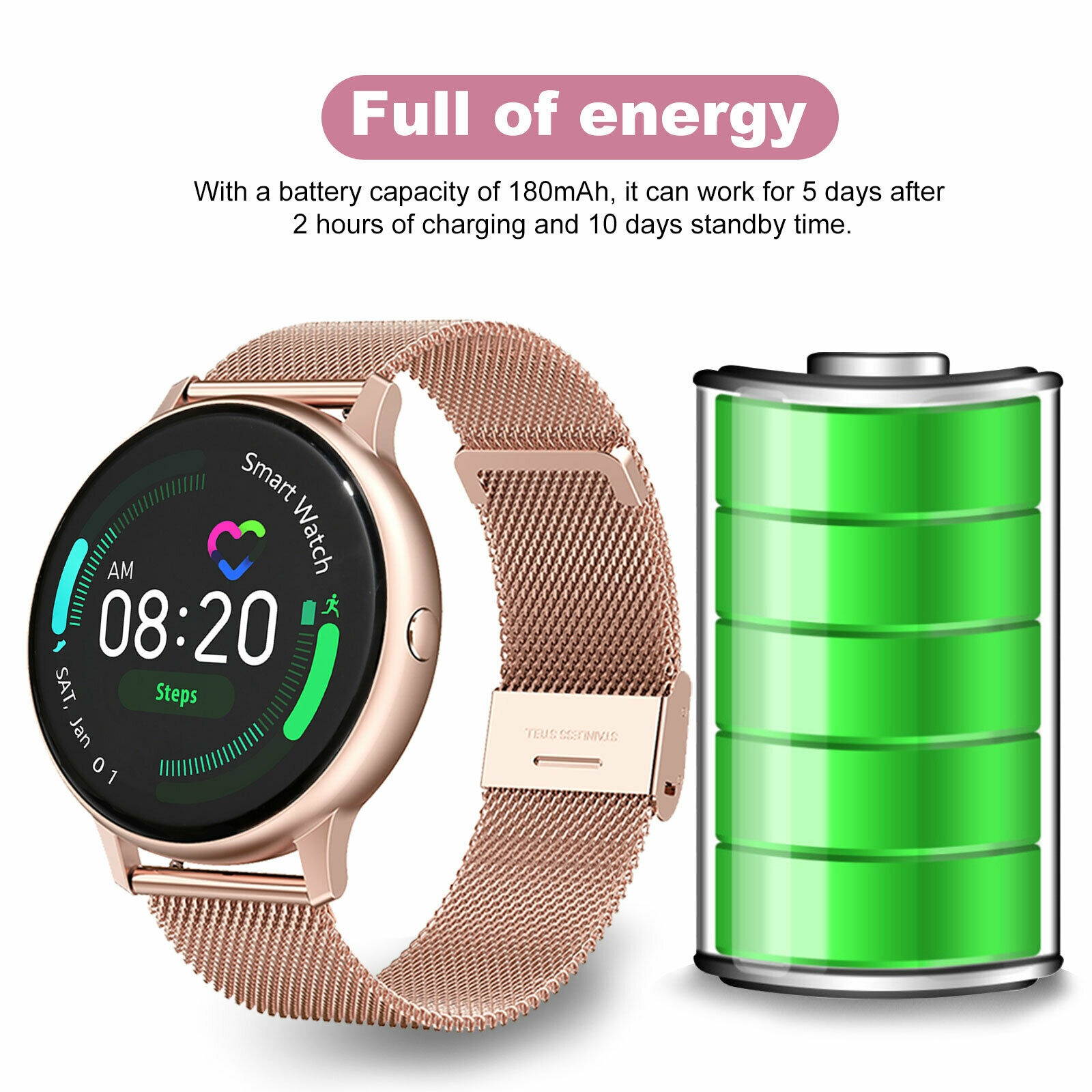 Women ECG Smart Watch IP67 Waterproof Phone Mate For iphone IOS Android