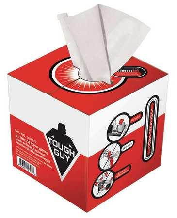 TOUGH GUY 39M982 Dry Wipe Roll, White, Pop Up, Double Recreped (DRC), 9 in x 15