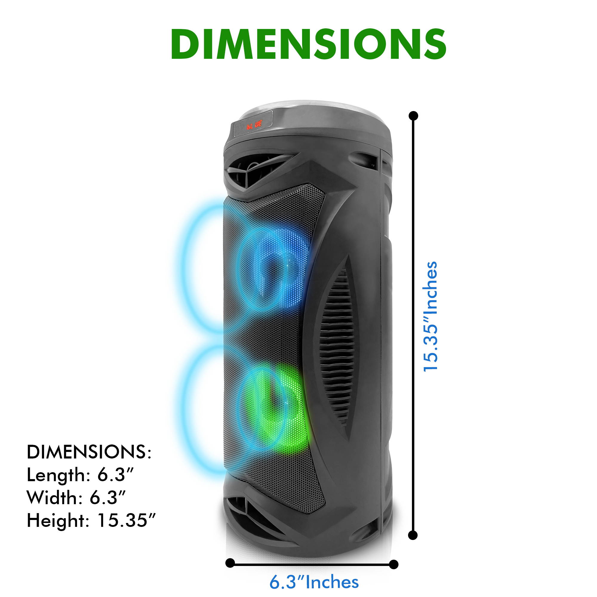(Qty 2) Technical Pro Portable  Rechargeable Professional Bluetooth Speaker with USB, SD Input, 6H Playtime, Color Changing LED, 2 x 4 Woofer & Dust Proof Enclosure