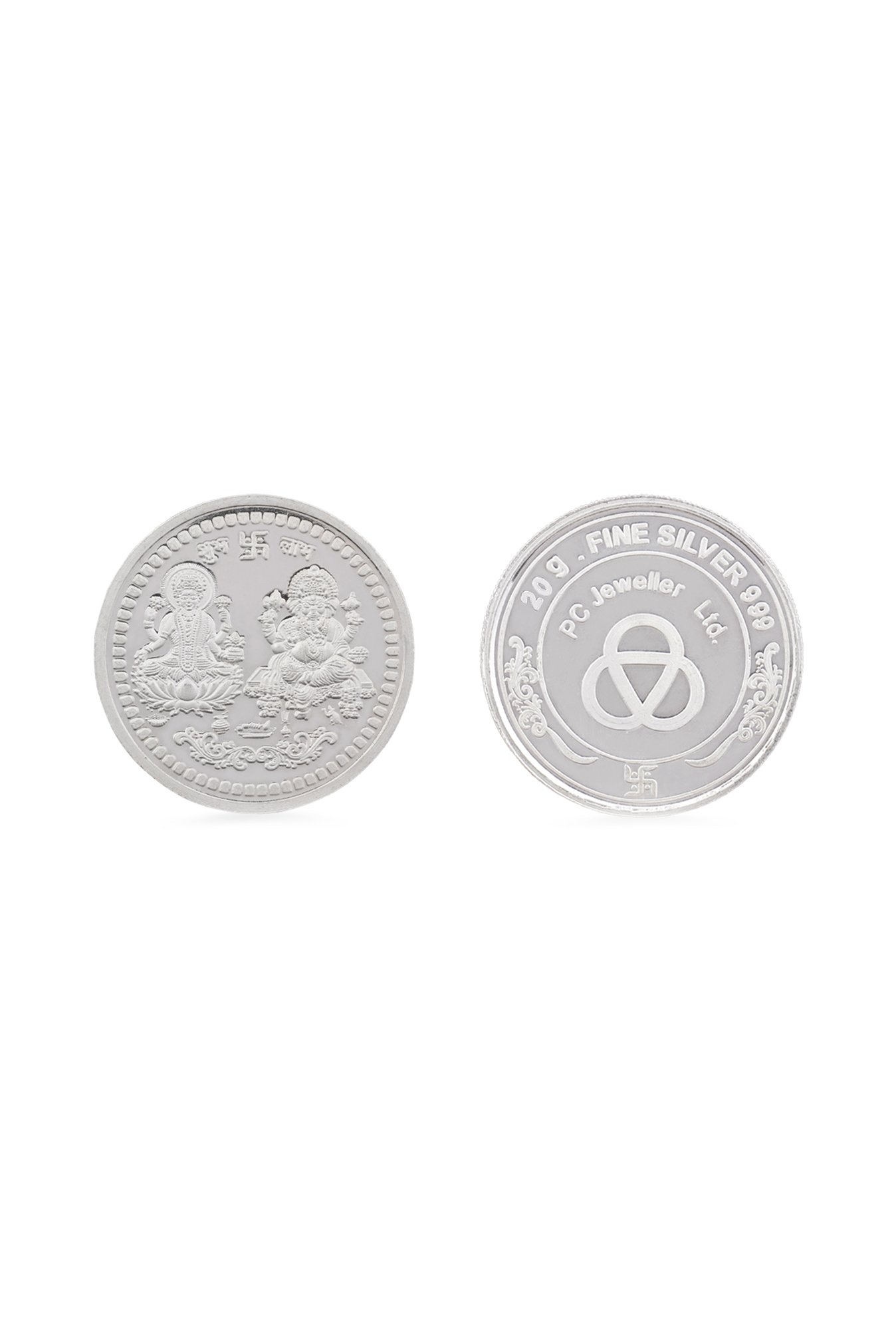 PC Jeweller Laxmi Ganesh 999 20gm Silver Coin