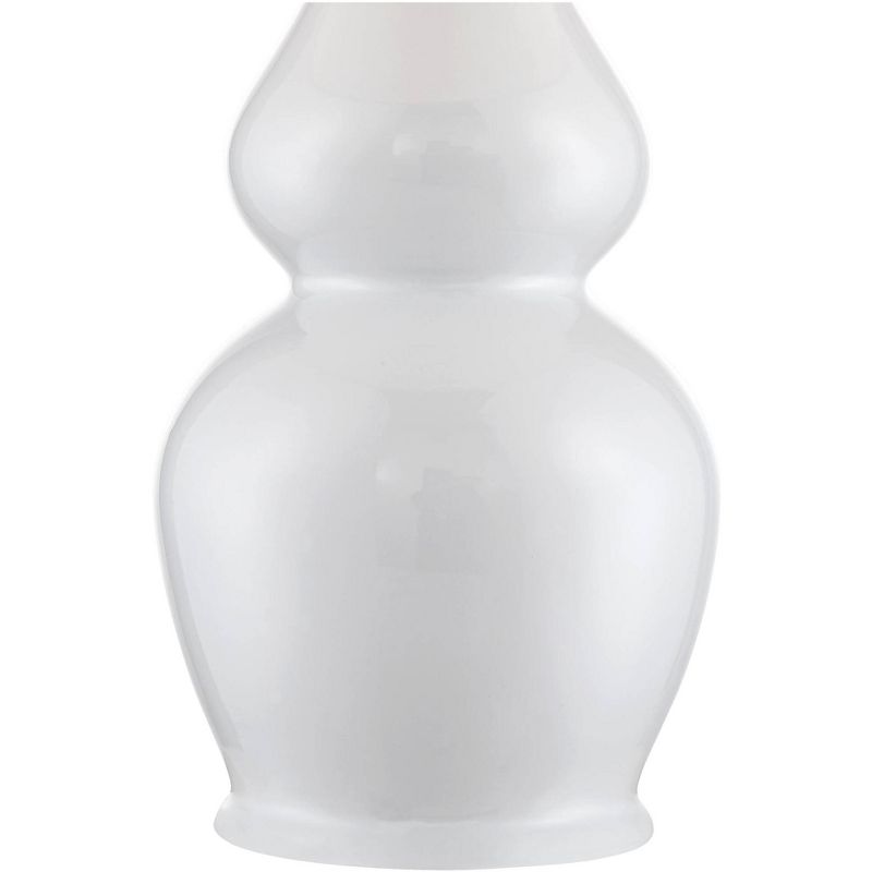 360 Lighting Jane White Ceramic Double Gourd Black Shade Table Lamps Set of 2