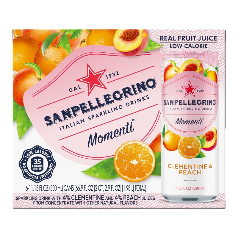 Sanpellegrino Momenti Clementine & Peach - 6pk/11.15 fl oz Cans