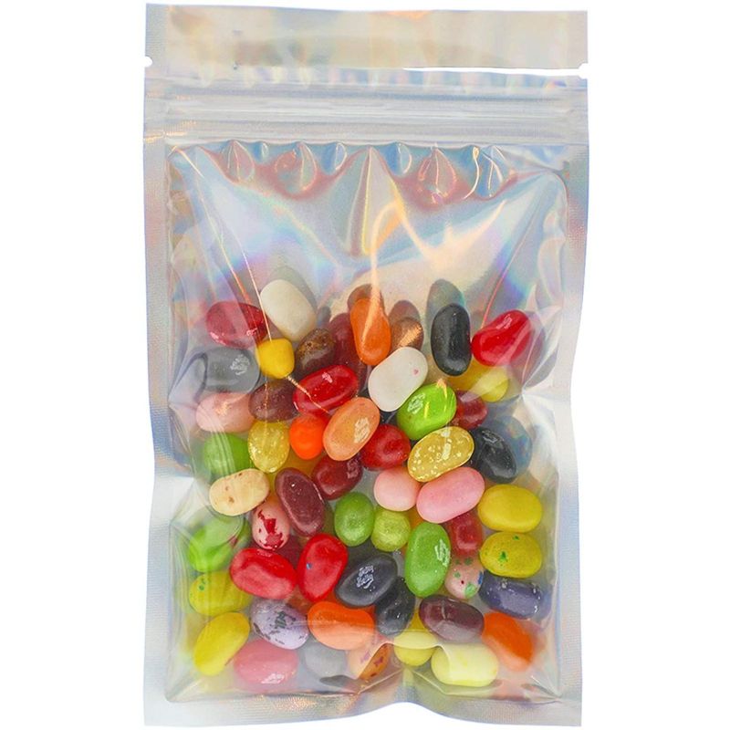 Okuna Outpost Resealable Plastic Bags, Smell Proof Holographic Pouches (4 x 6 In, 100 Pack)