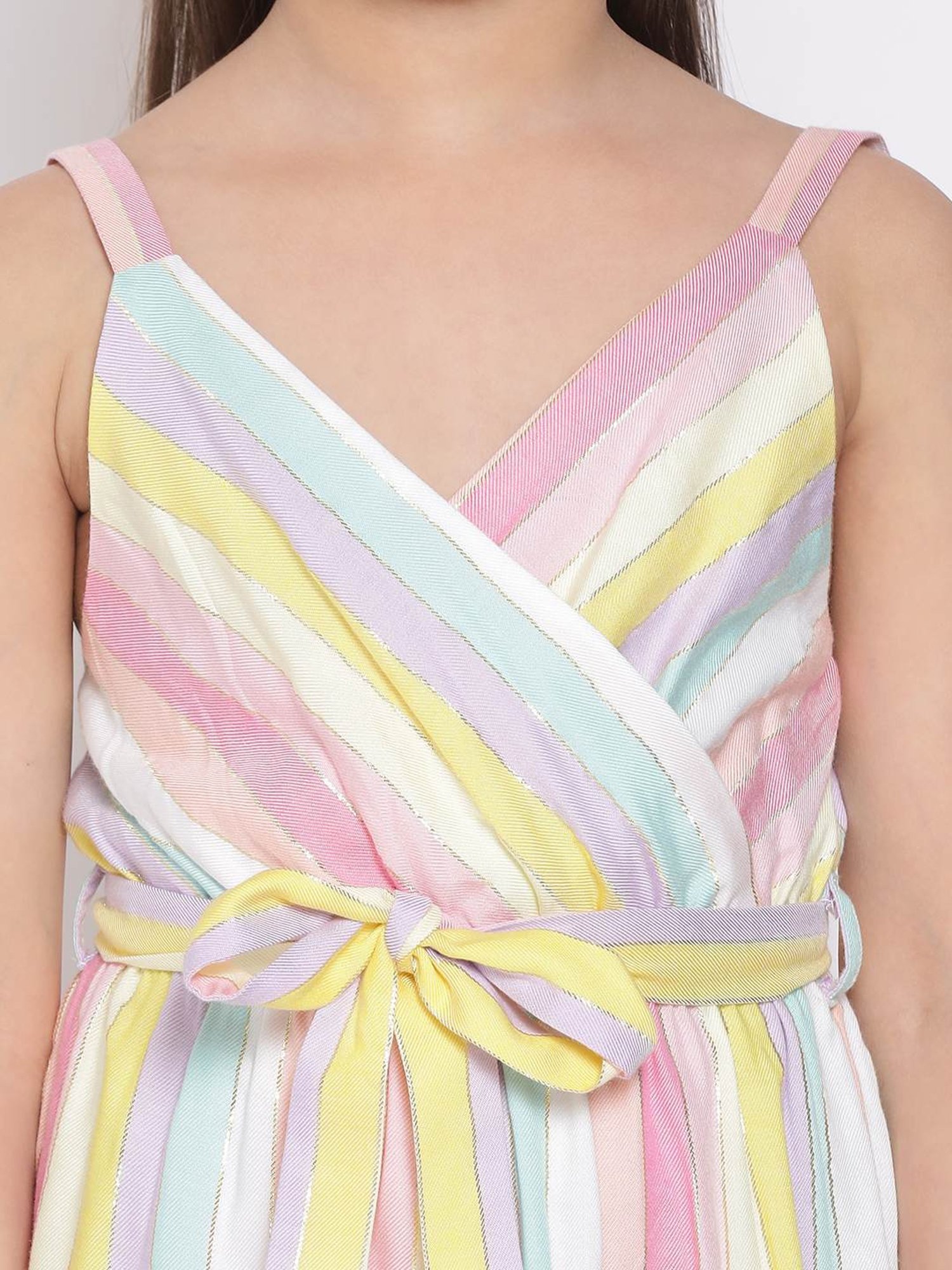 Nauti Nati Kids Multicolor Cotton Striped Jumpsuit