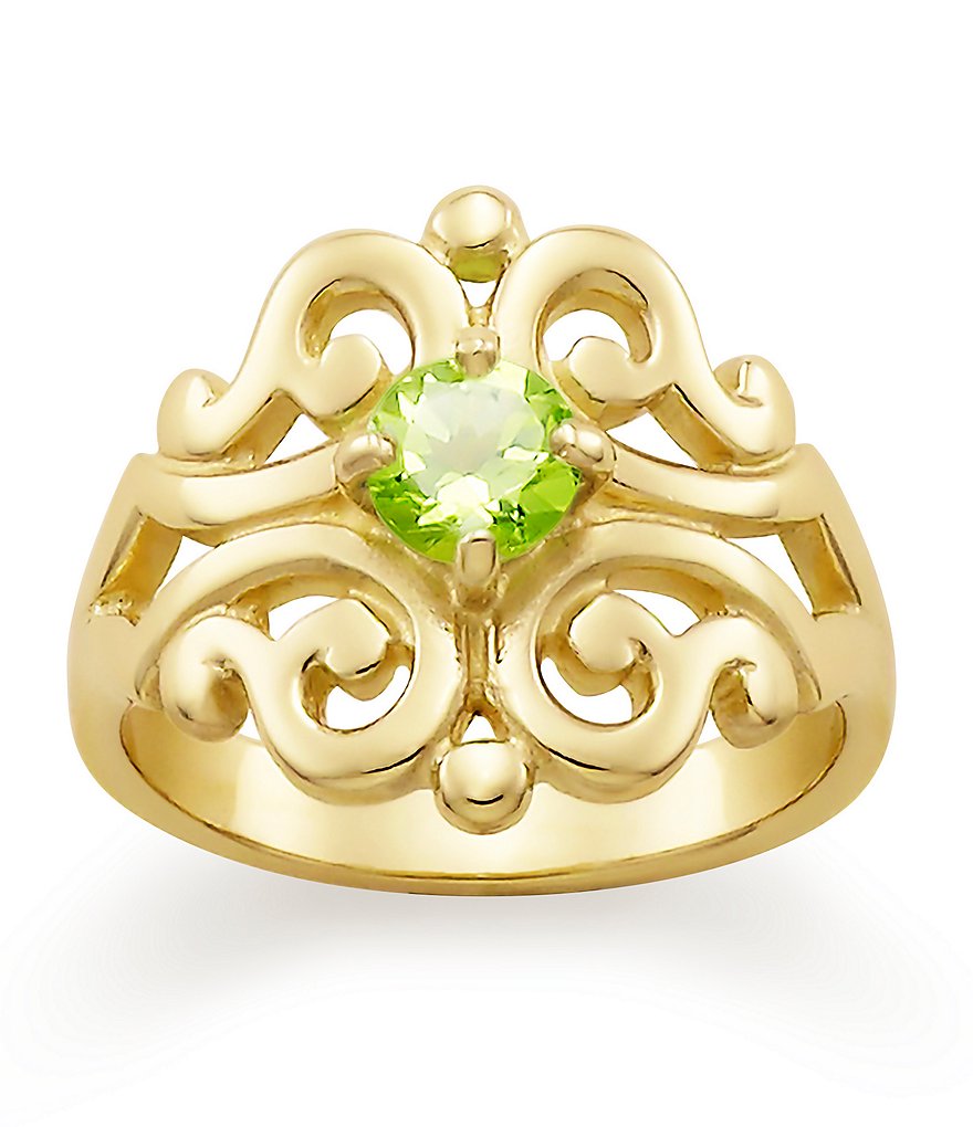 James Avery 14K Spanish Lace Ring August Birthstone with Peridot