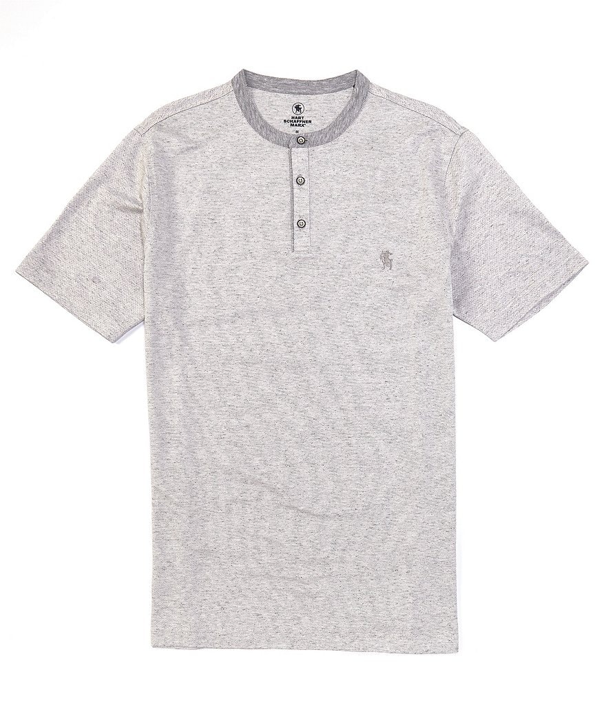 Hart Schaffner Marx Short Sleeve Checkerboard Henley