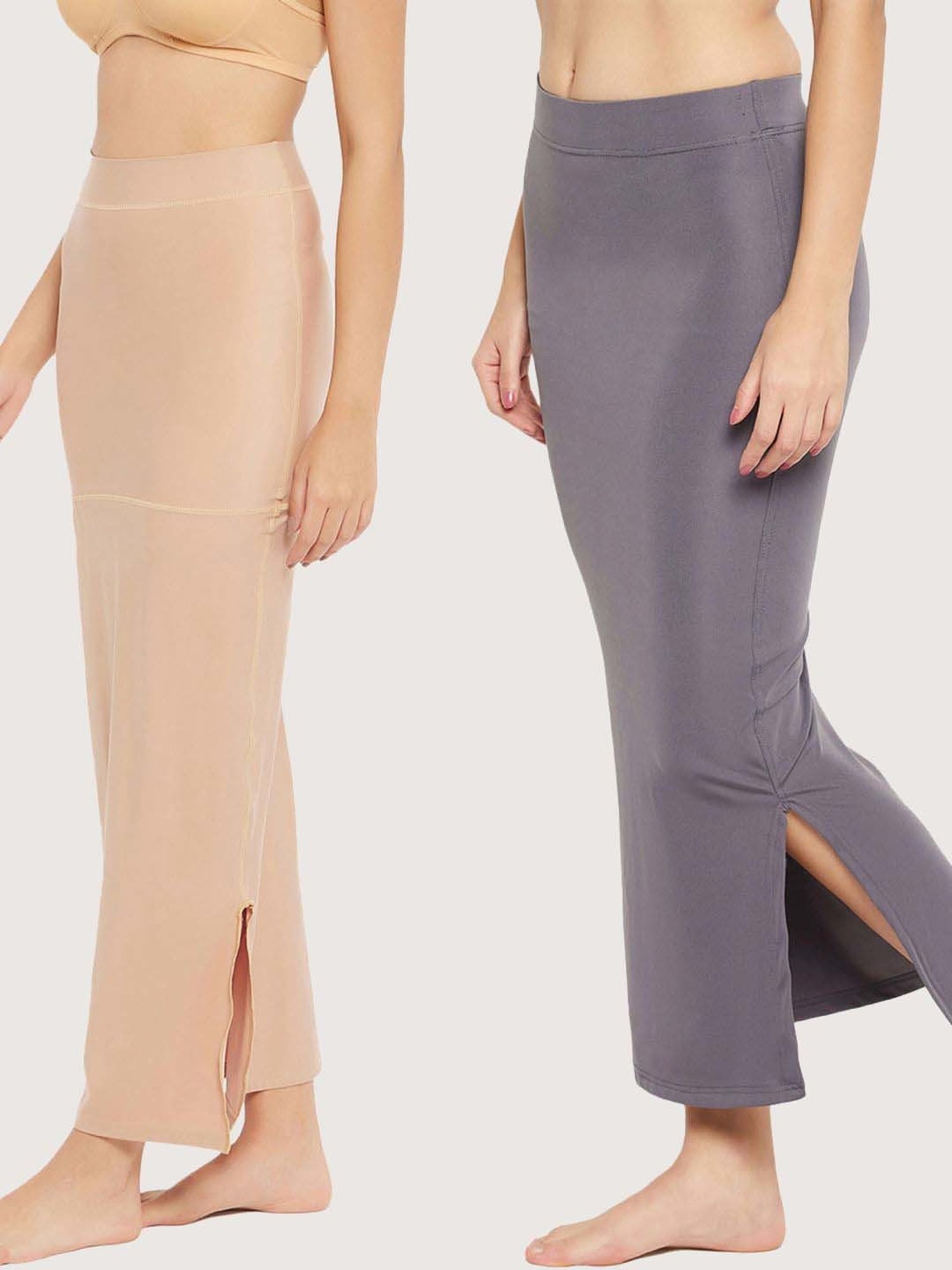 Secrets By ZeroKaata Assorted Plain Saree Shapewear - Pack Of 2