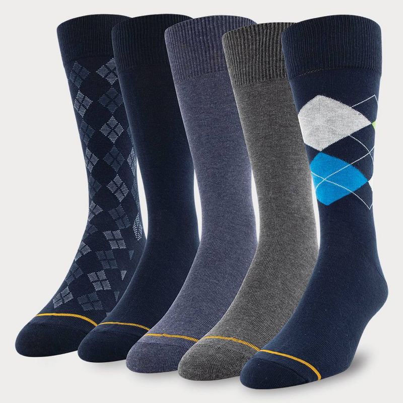 Signature Gold by GOLDTOE Men's Argyle Crew Socks 5pk - 6-12.5