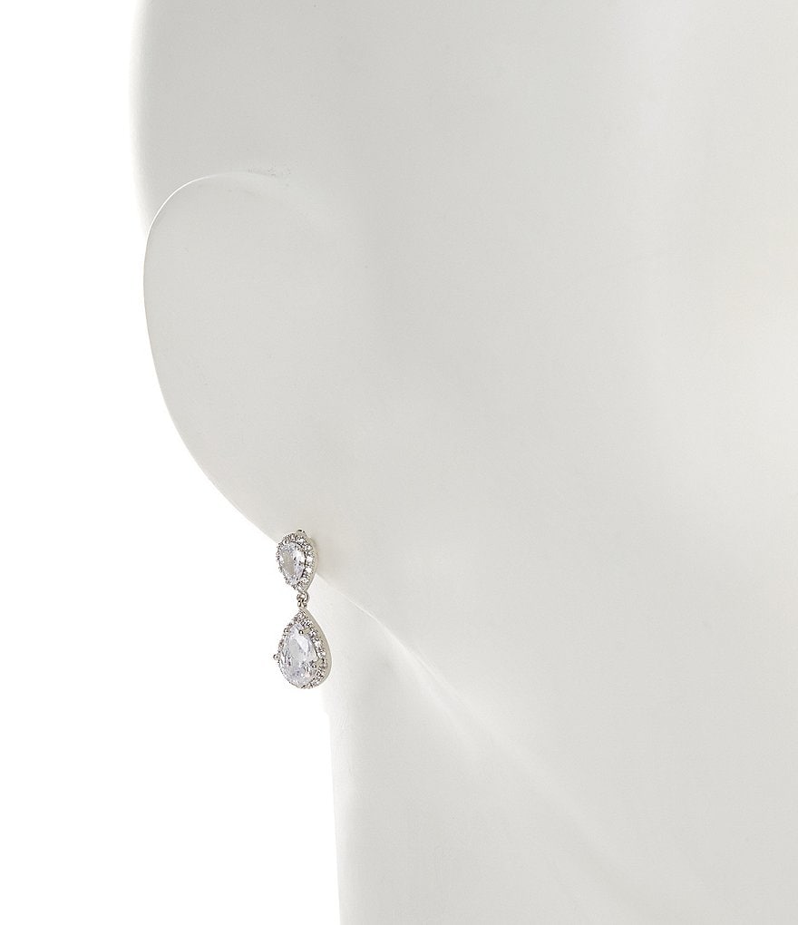 Cezanne CZ Mini Pear Drop Earrings